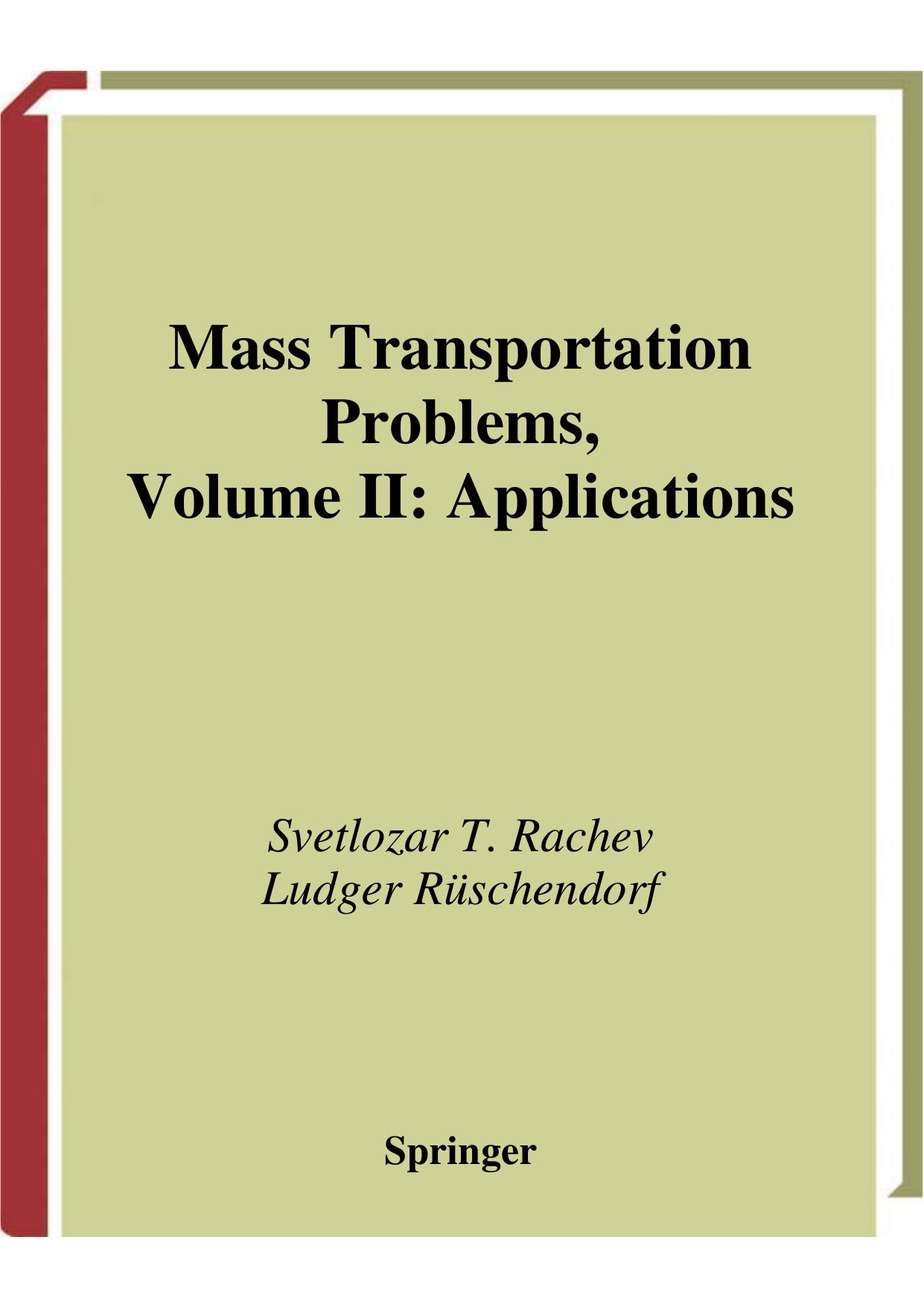 Mass Transportation Problems, Volume II: Applications