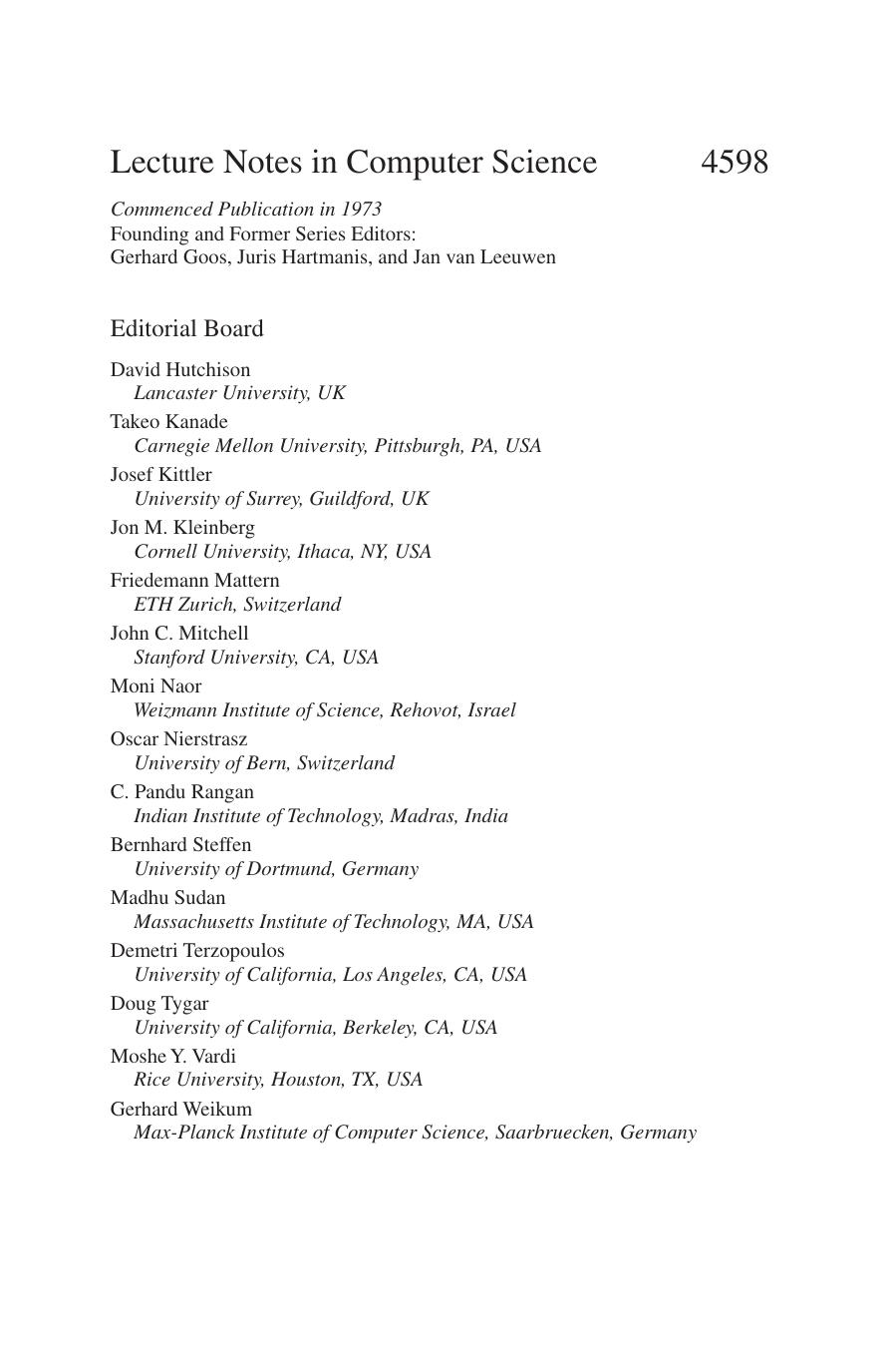 LNCS 4598 - Computing and Combinatorics (Frontmatter Pages)