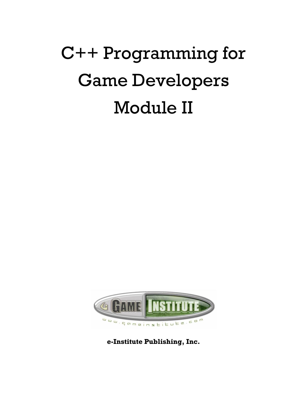 Microsoft Word - C++ Module II FINAL.doc