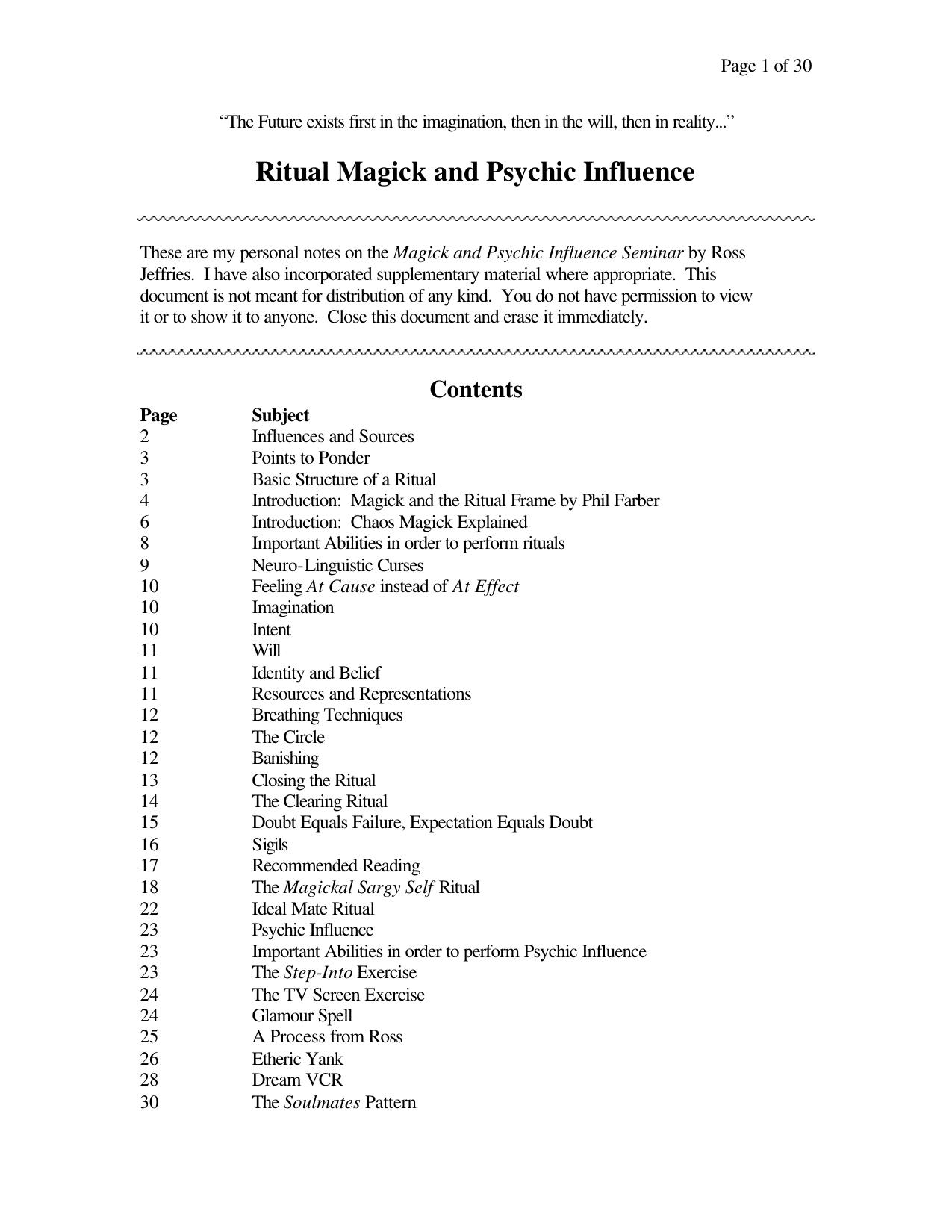 Magick and Psychic Influence.doc