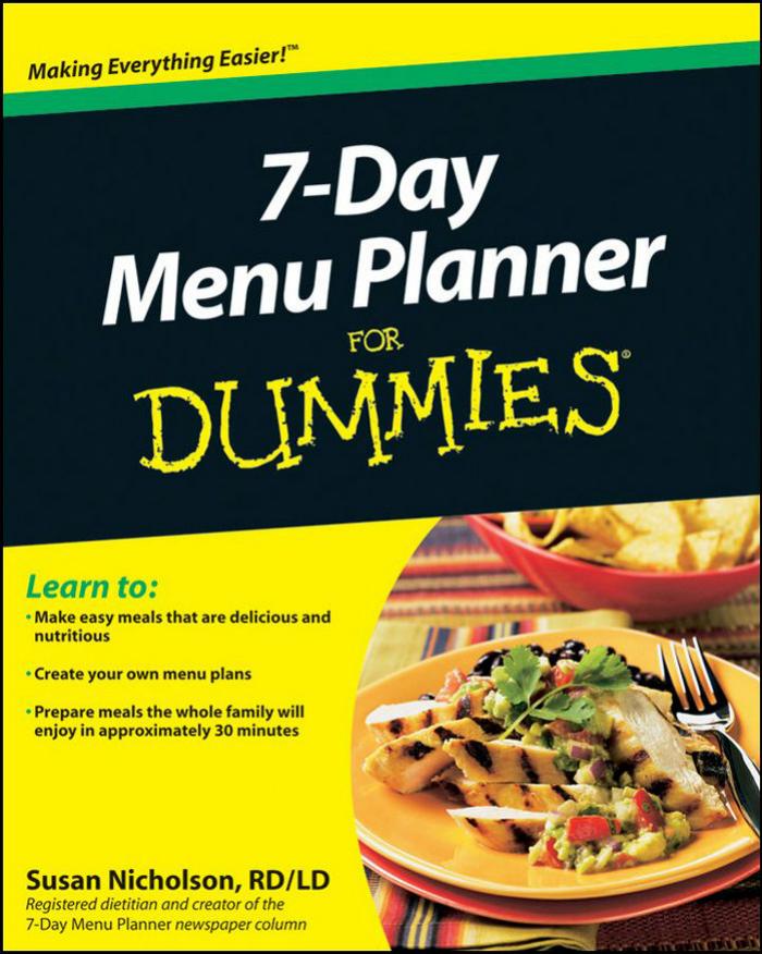 7-Day Menu Planner for Dummies