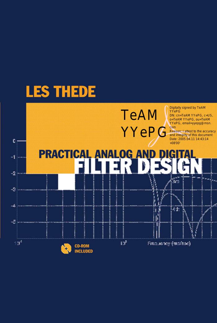 Practical Analog and Digital Filter Design