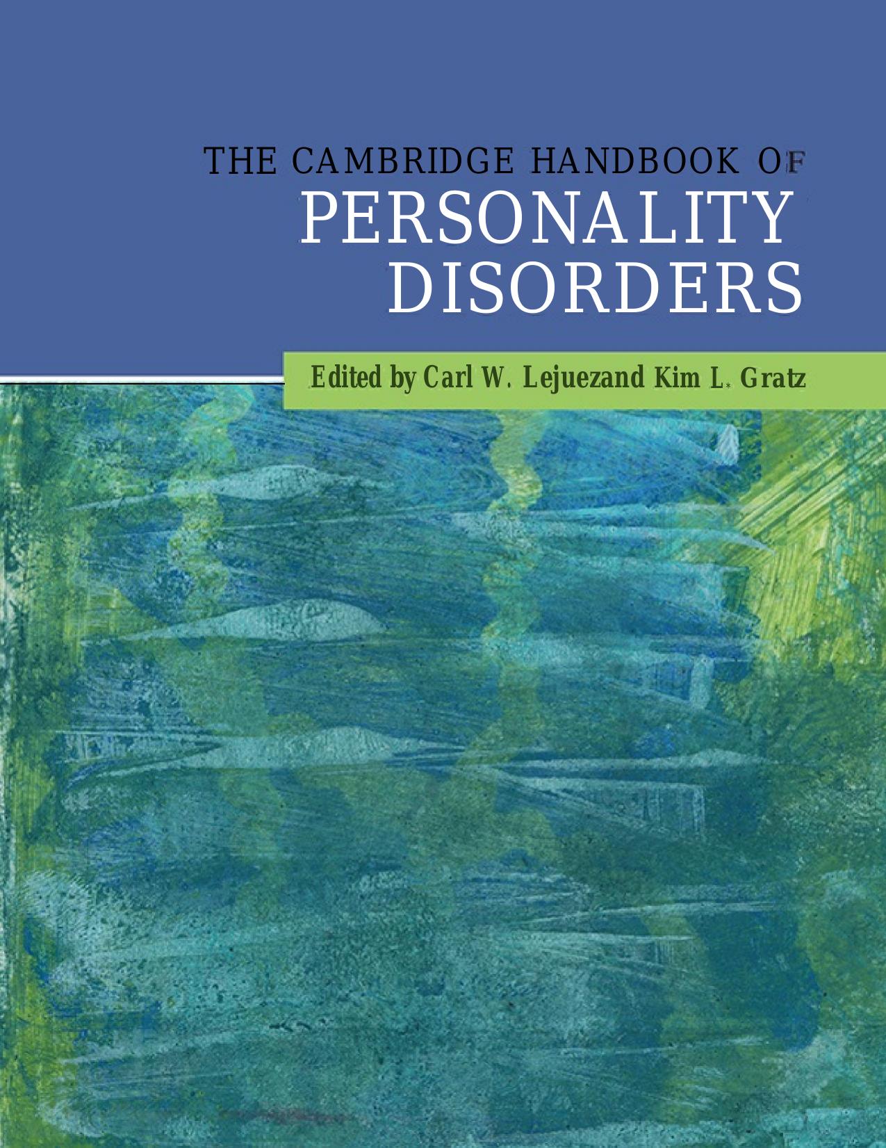 The Cambridge Handbook of Personality Disorders