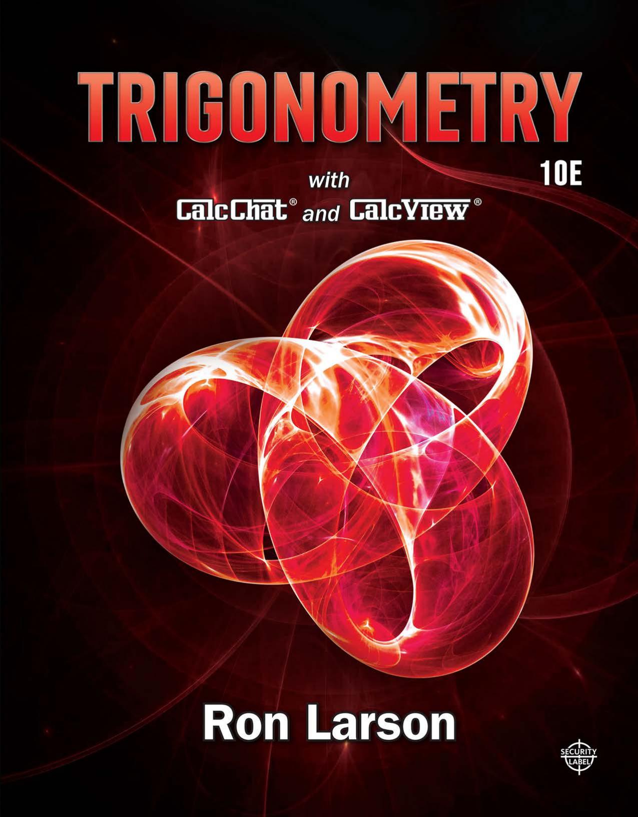 Trigonometry, 10th edition (2018)