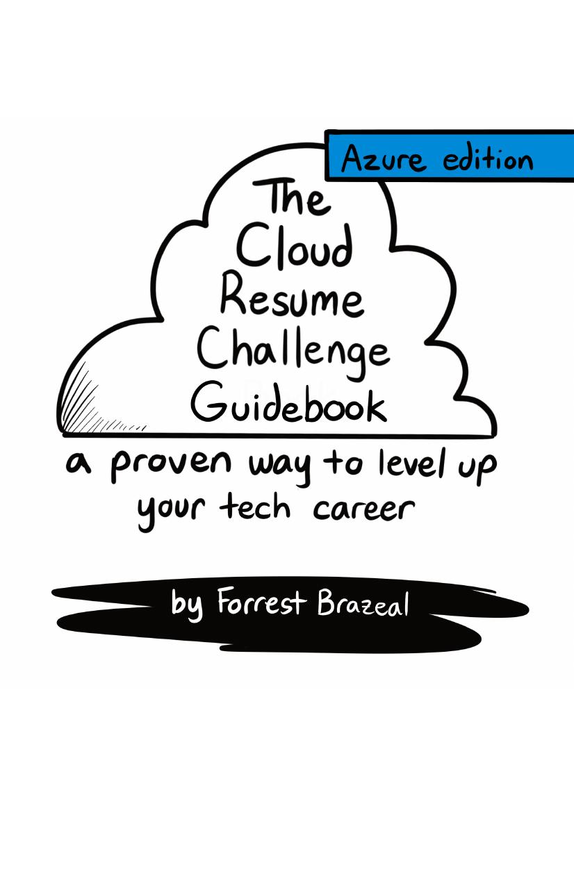 The Cloud Resume Challenge Guidebook - Azure Edition