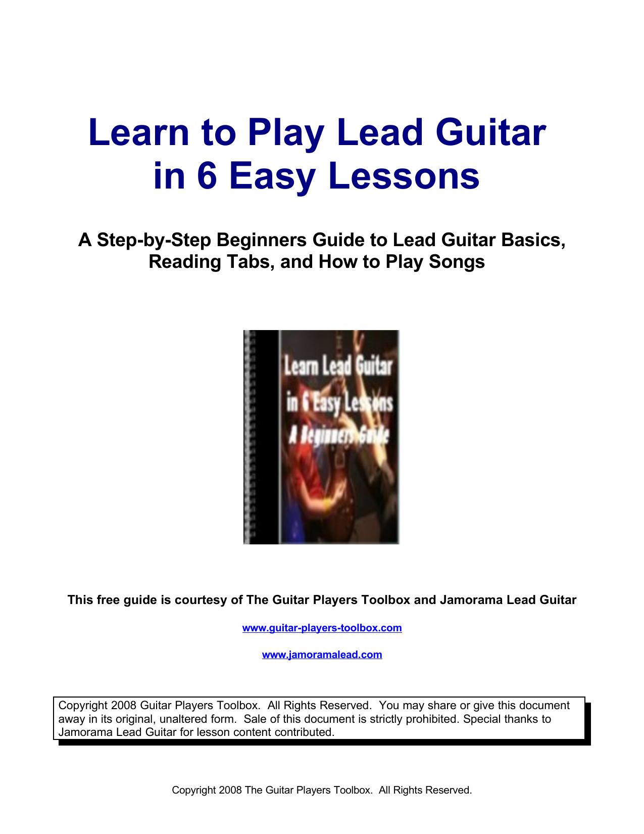 6 Part Beginners Lead Guitar Course - Part One