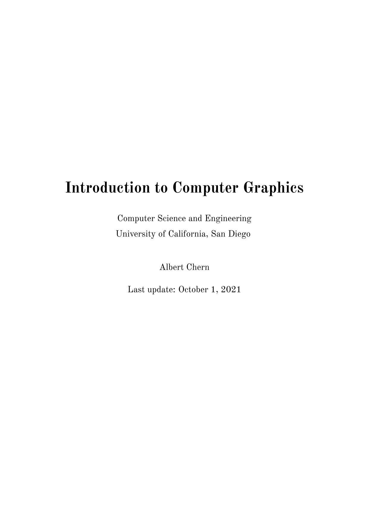 Chern A. Introduction to Computer Graphics 2021