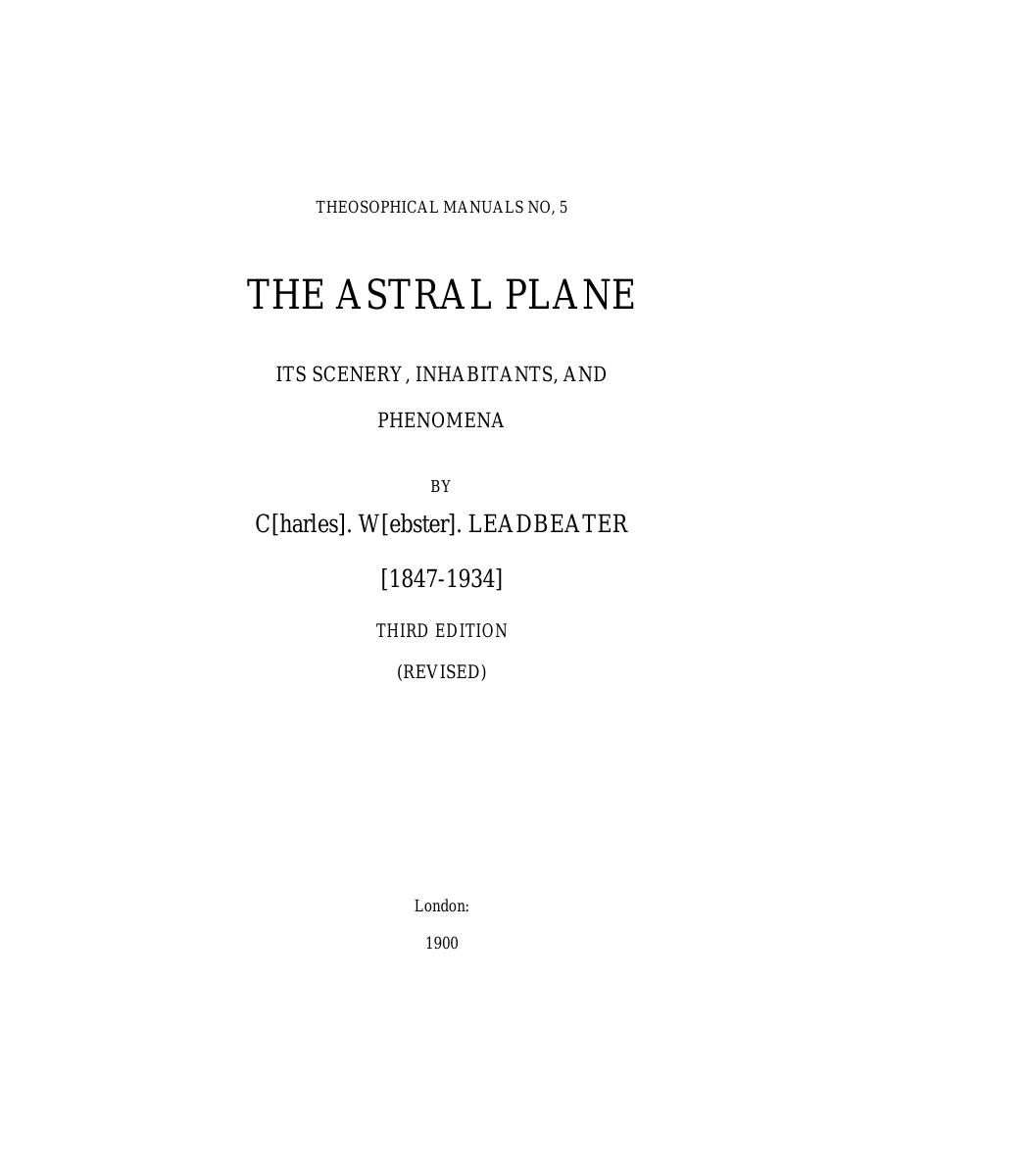 The Astral Plane