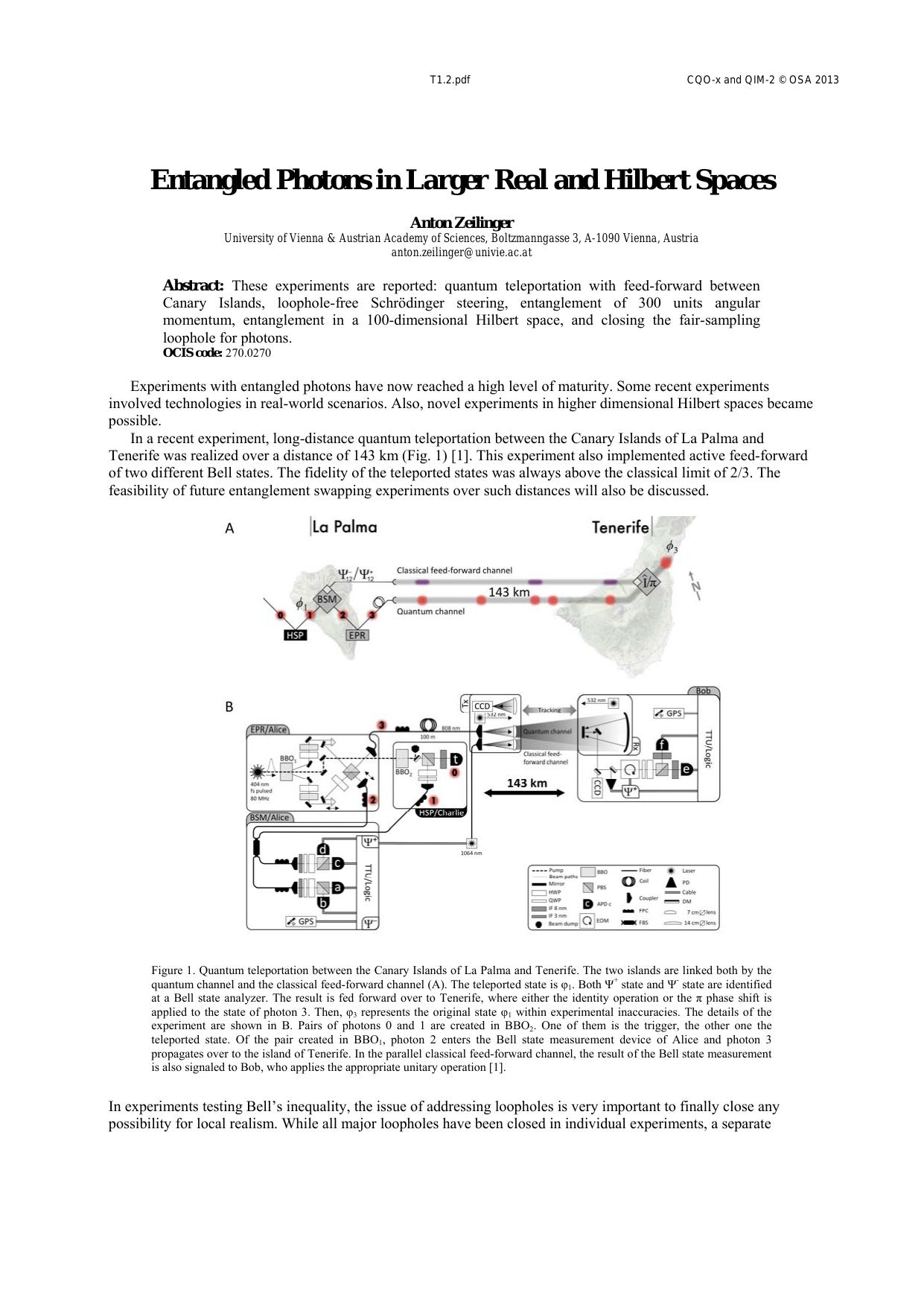 Entangled Photons in Larger Real and Hilbert Spaces (2013)