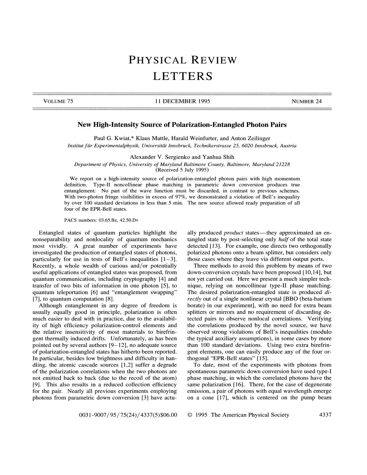 New High-Intensity Source of Polarization-Entangled Photon Pairs