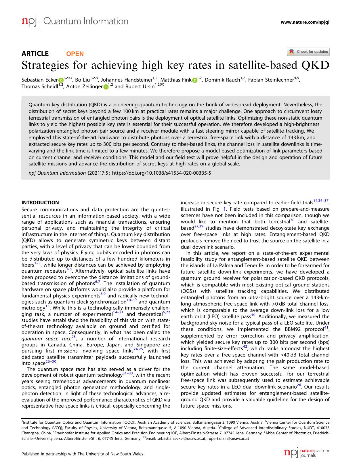 Strategies for achieving high key rates in satellite-based QKD