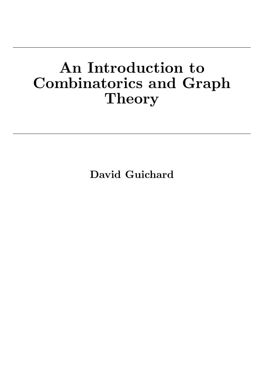 Guichard D. An Introduction to Combinatorics and Graph Theory 2021