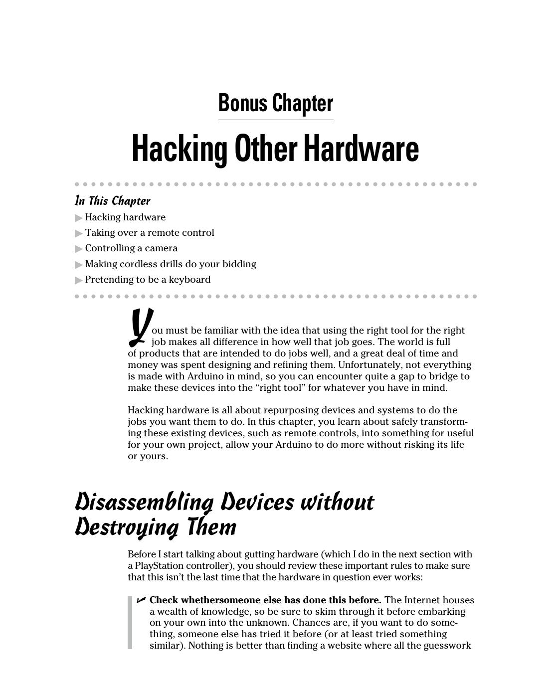 Nussey J. Bonus Chapter. Hacking Other Hardware