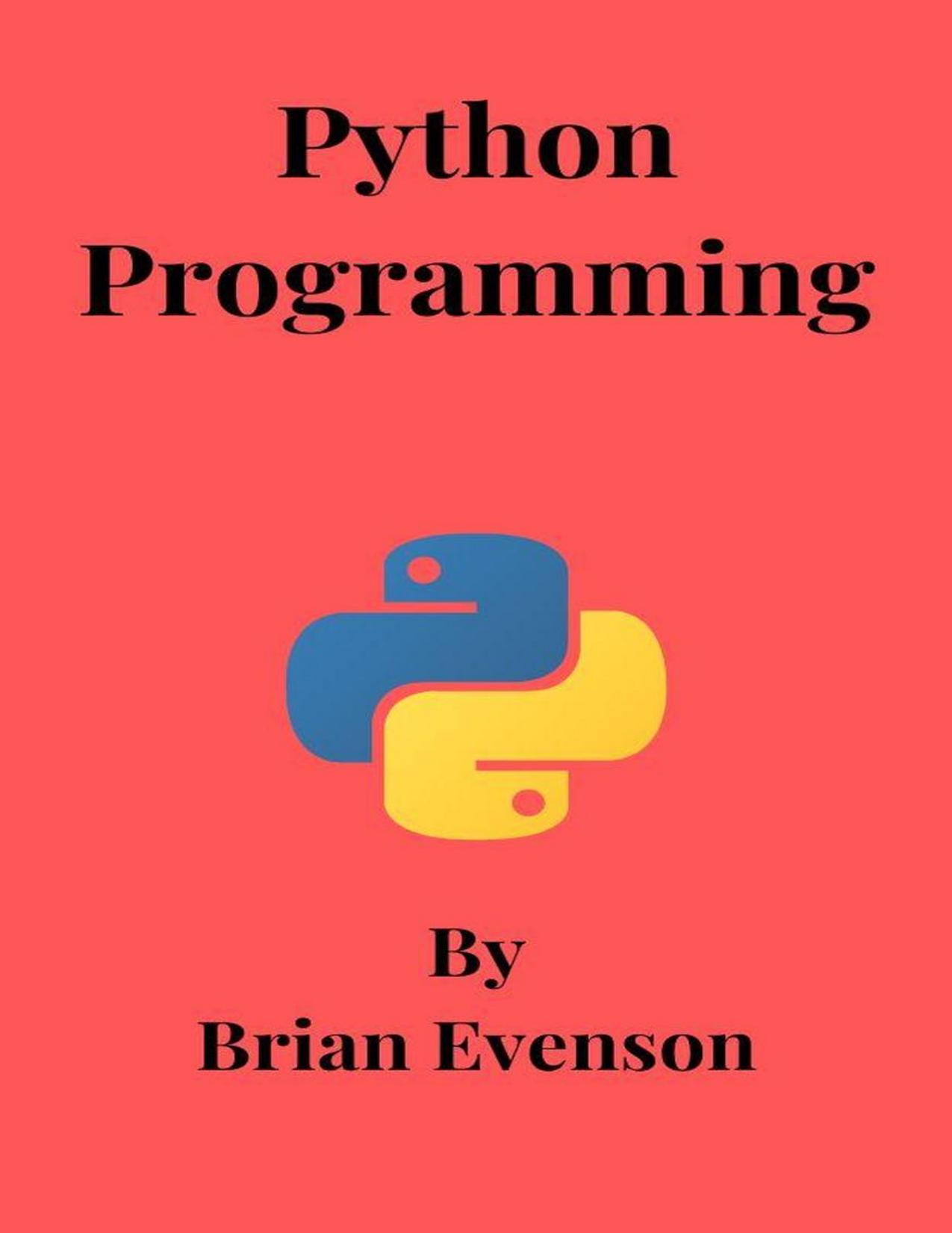 Evenson B. Python Programming 2023