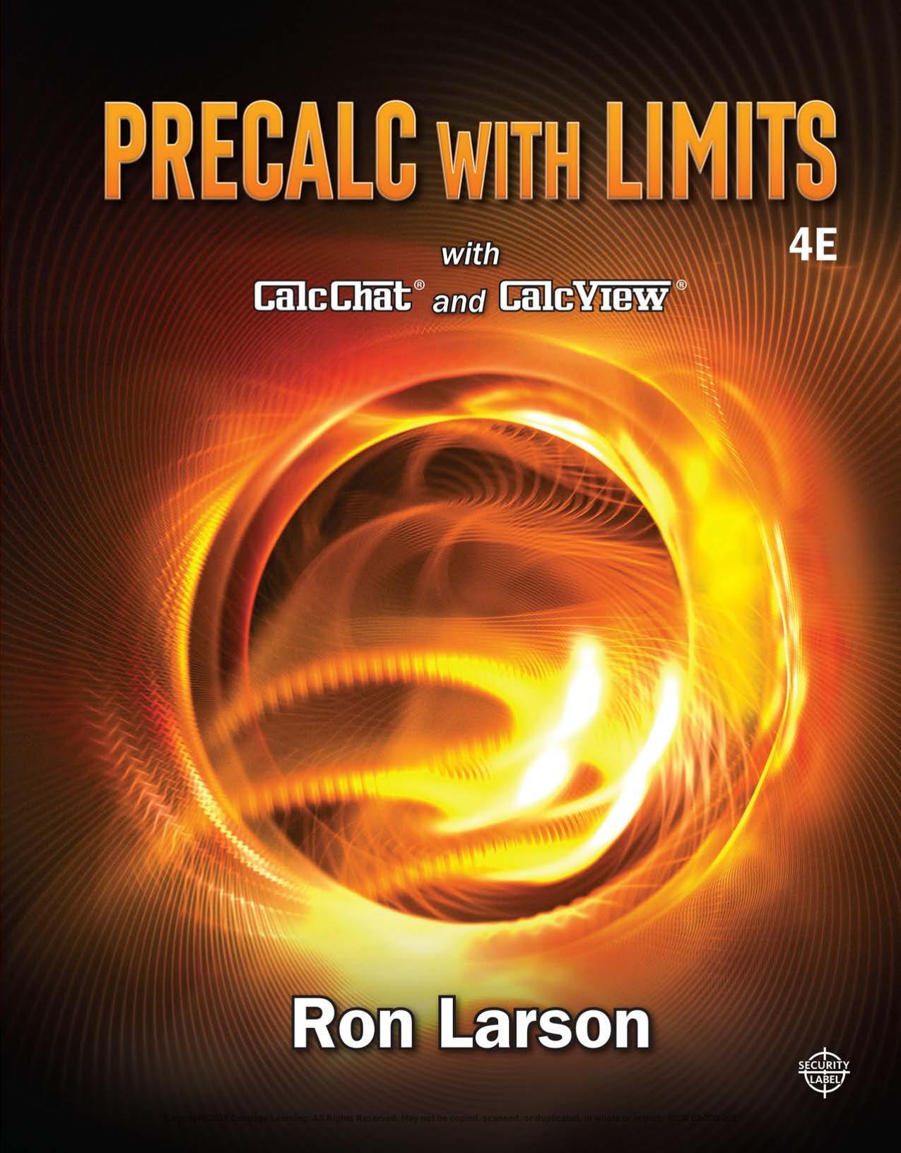 Precalculus with Limits, 4th ed.