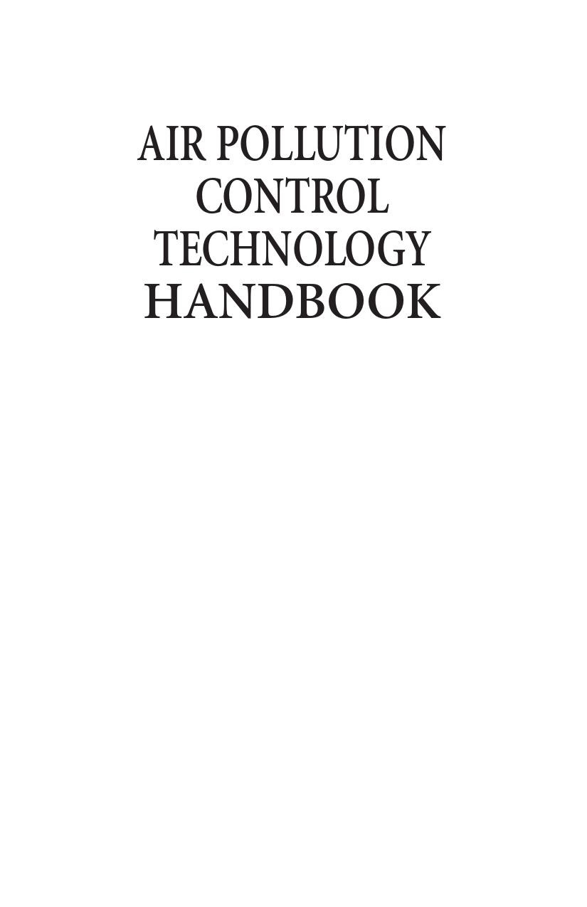 Frontmatter: AIR POLLUTION CONTROL TECHNOLOGY HANDBOOK