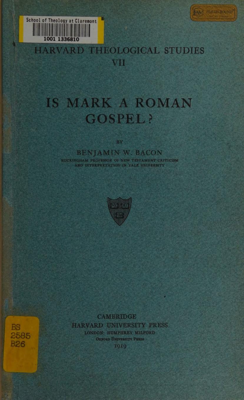 Is Mark a Roman gospel?