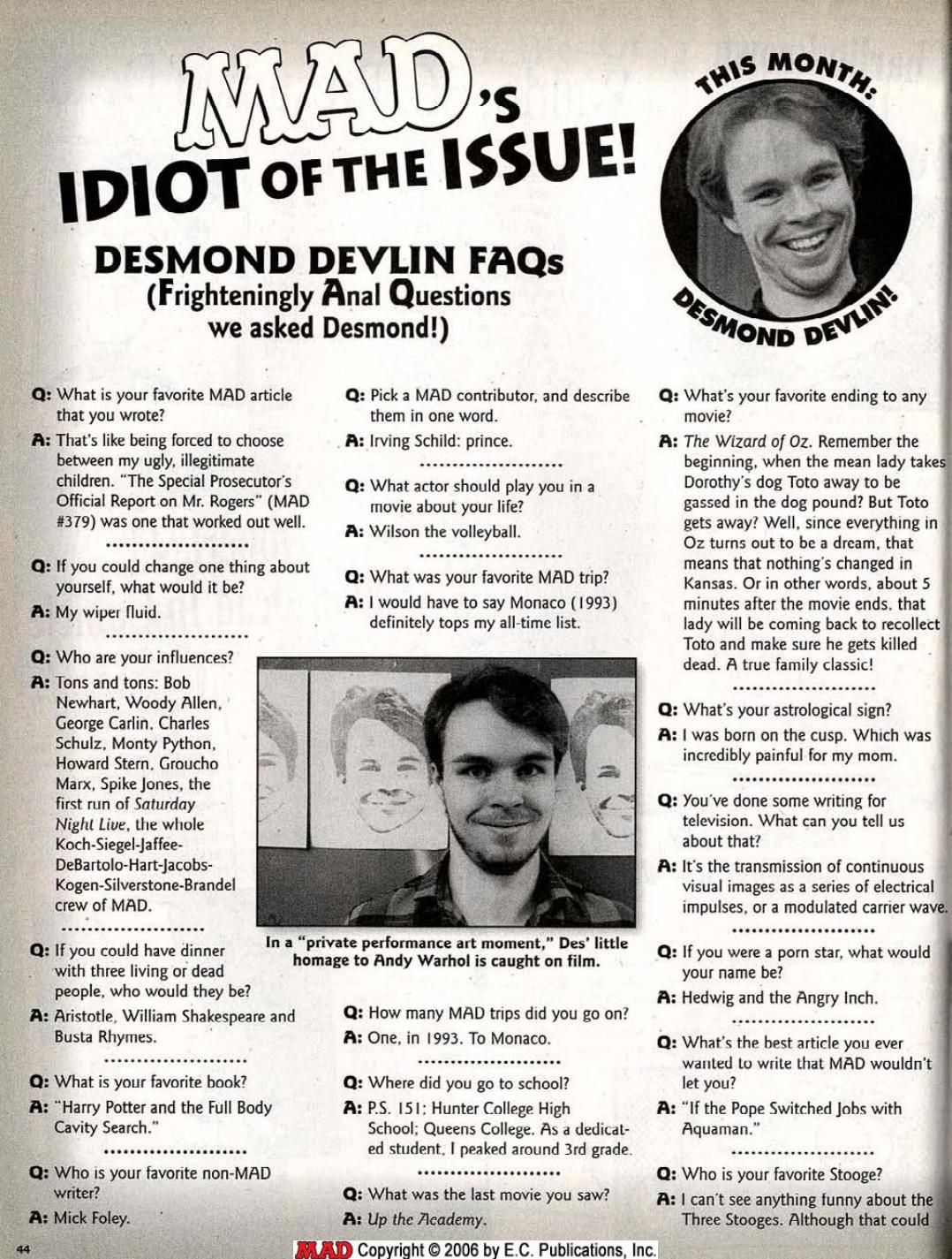 MAD's Idiot of Issue (2002) 16