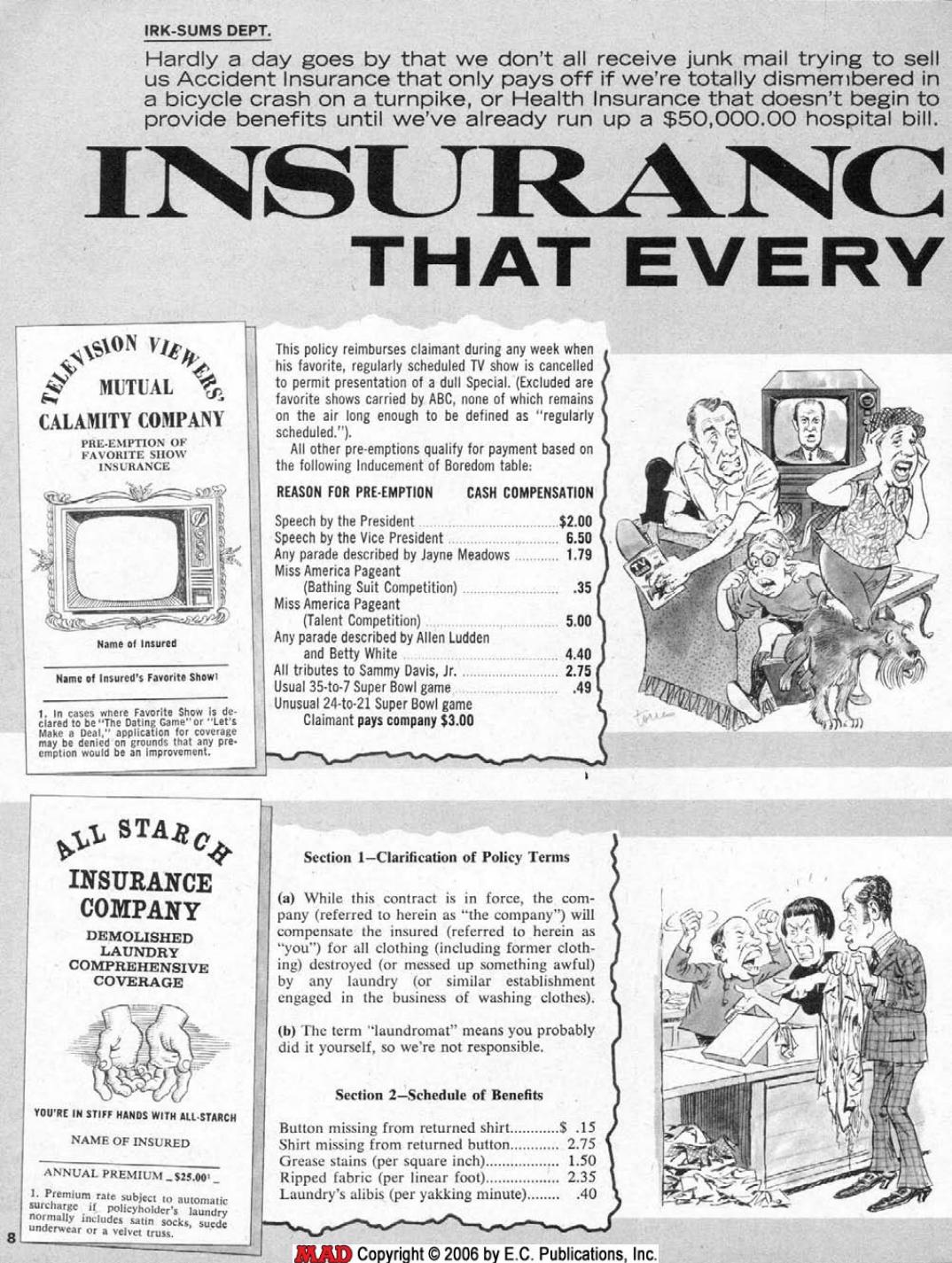 MAD Insurance Policies That Everybody Needs (1975)