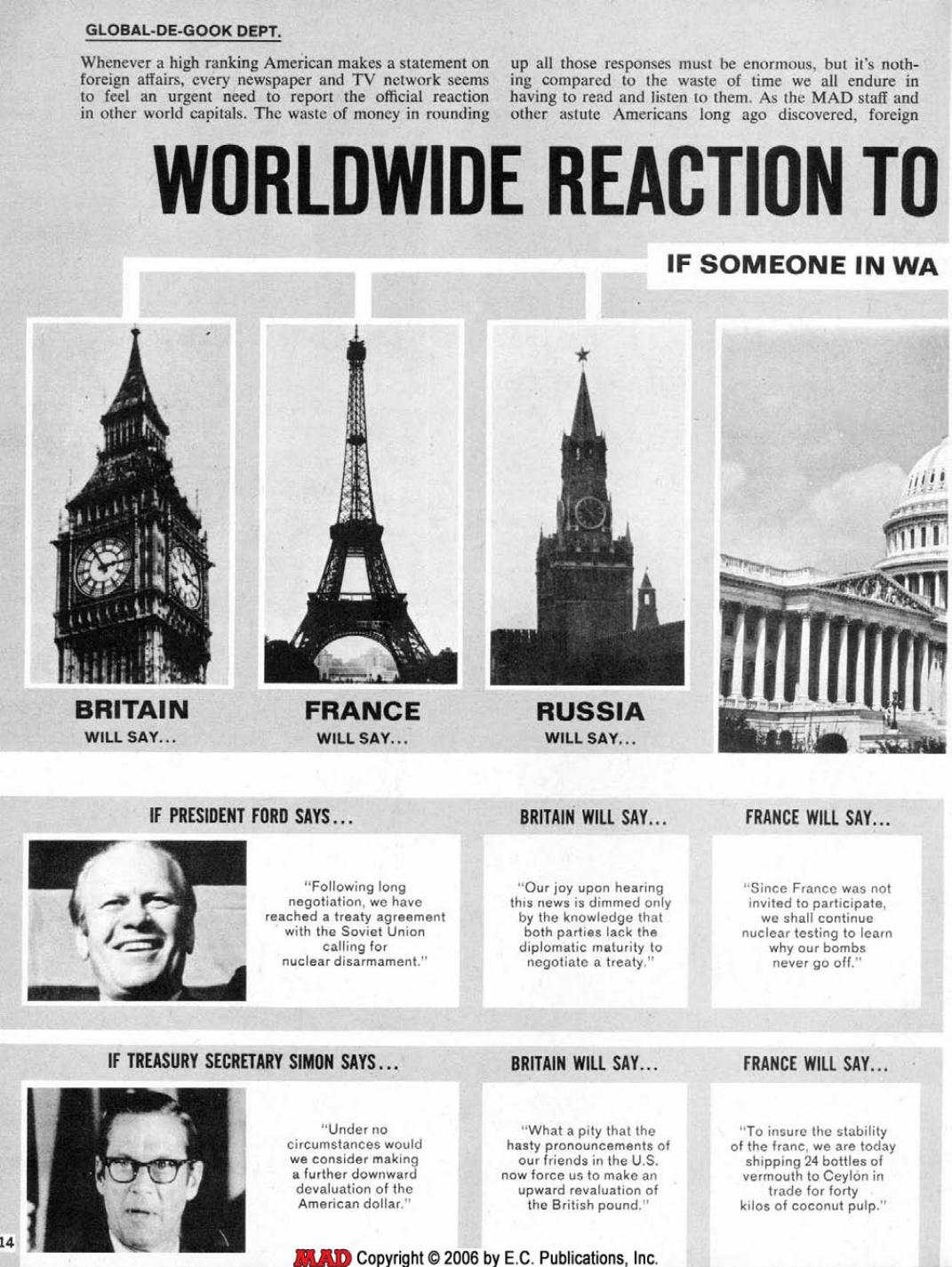 MAD WorldWide Reaction to News from Washington (1975)