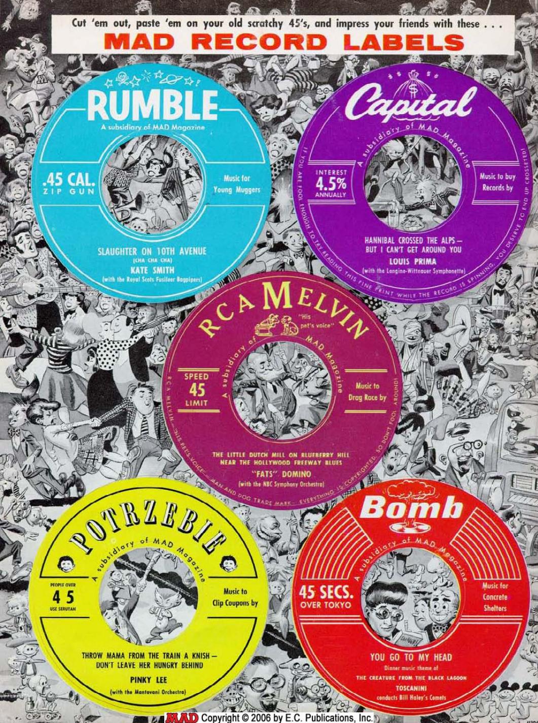 Mad Record Labels (1958) Flyer