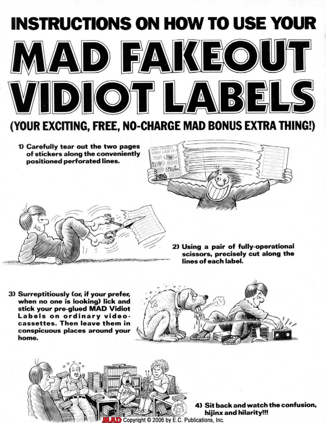 MAD Fakeout Vidiot Labels (1992)