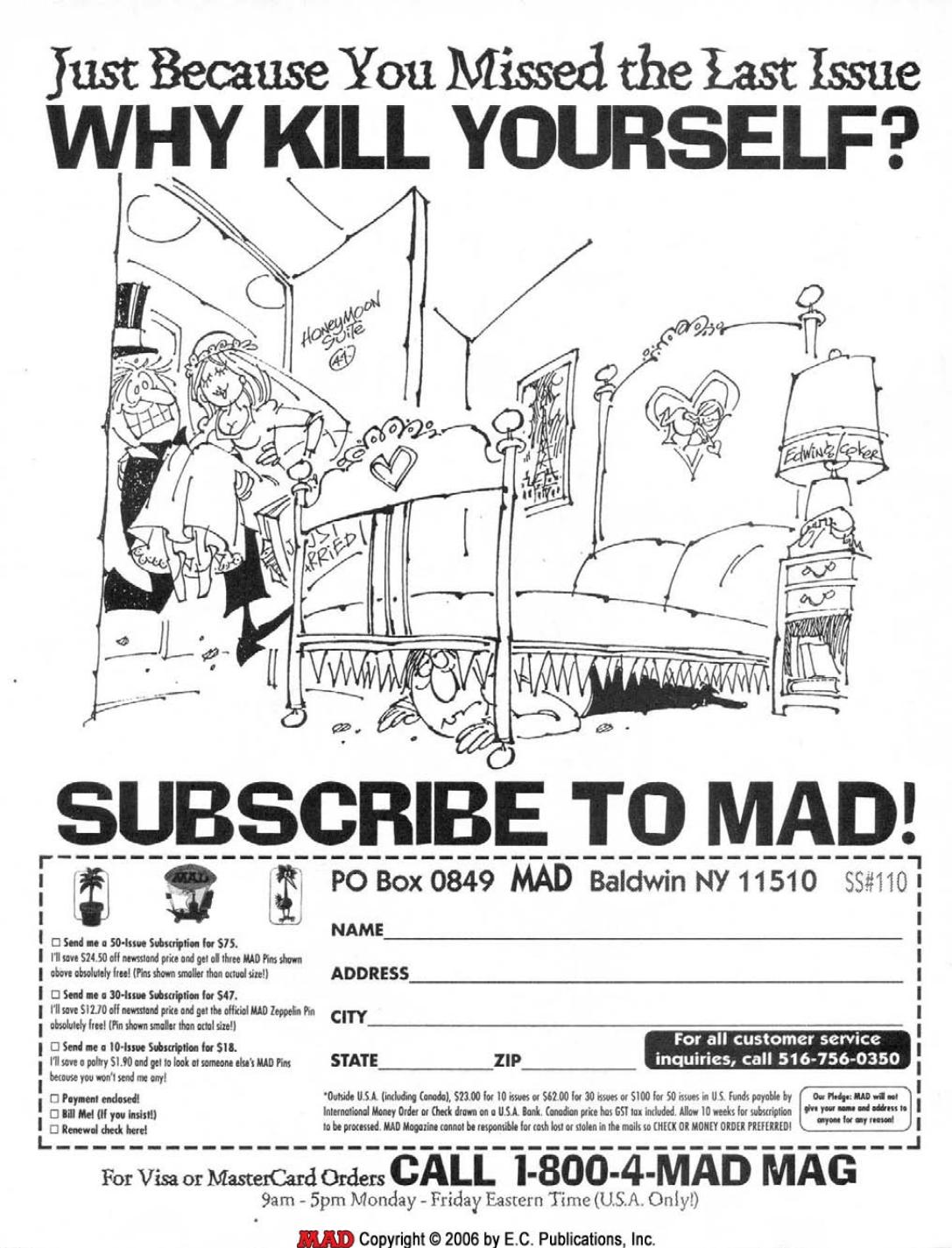 MAD Subscription Card (1996) 1