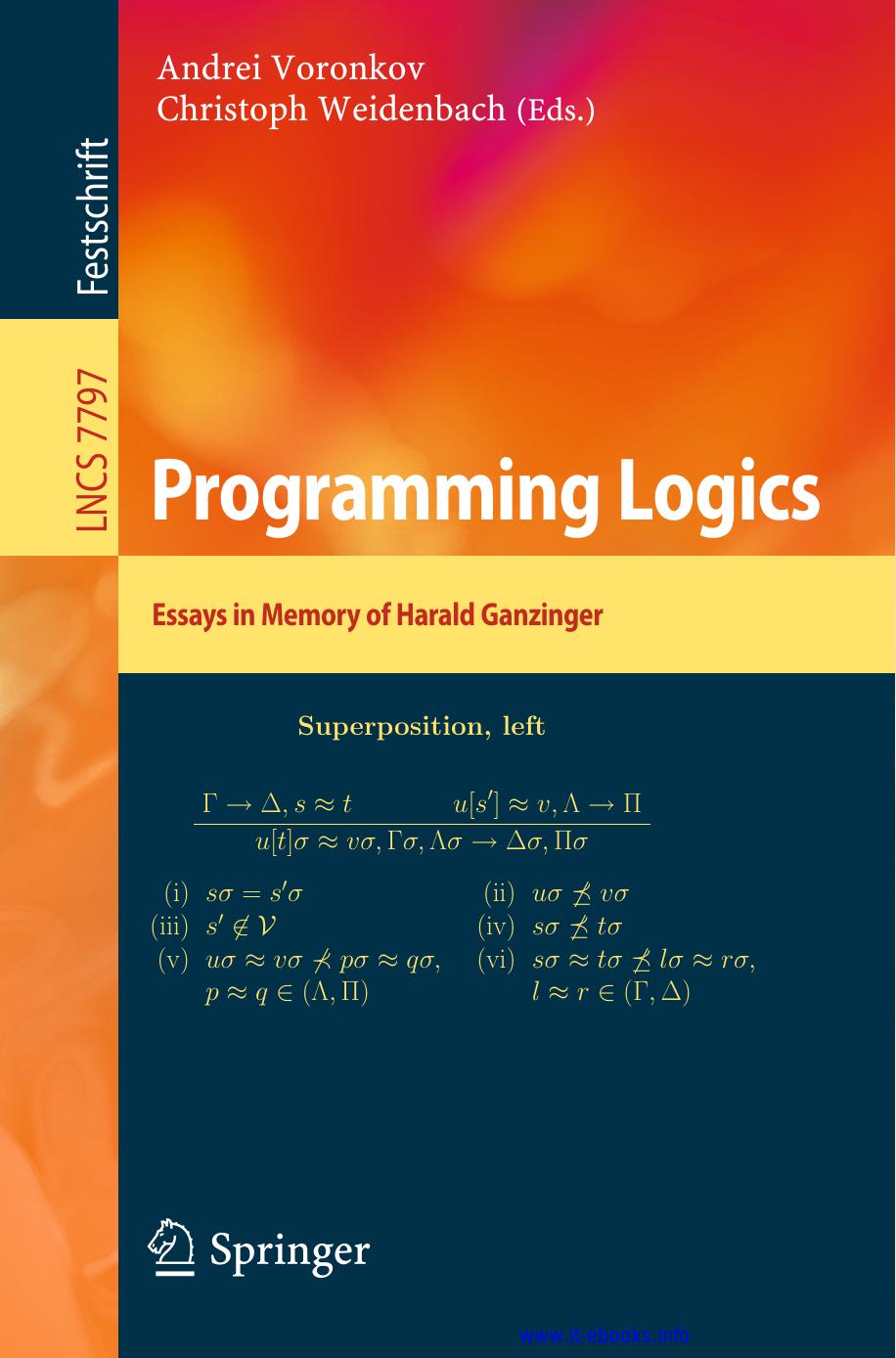 LNCS 7797 - Programming Logics