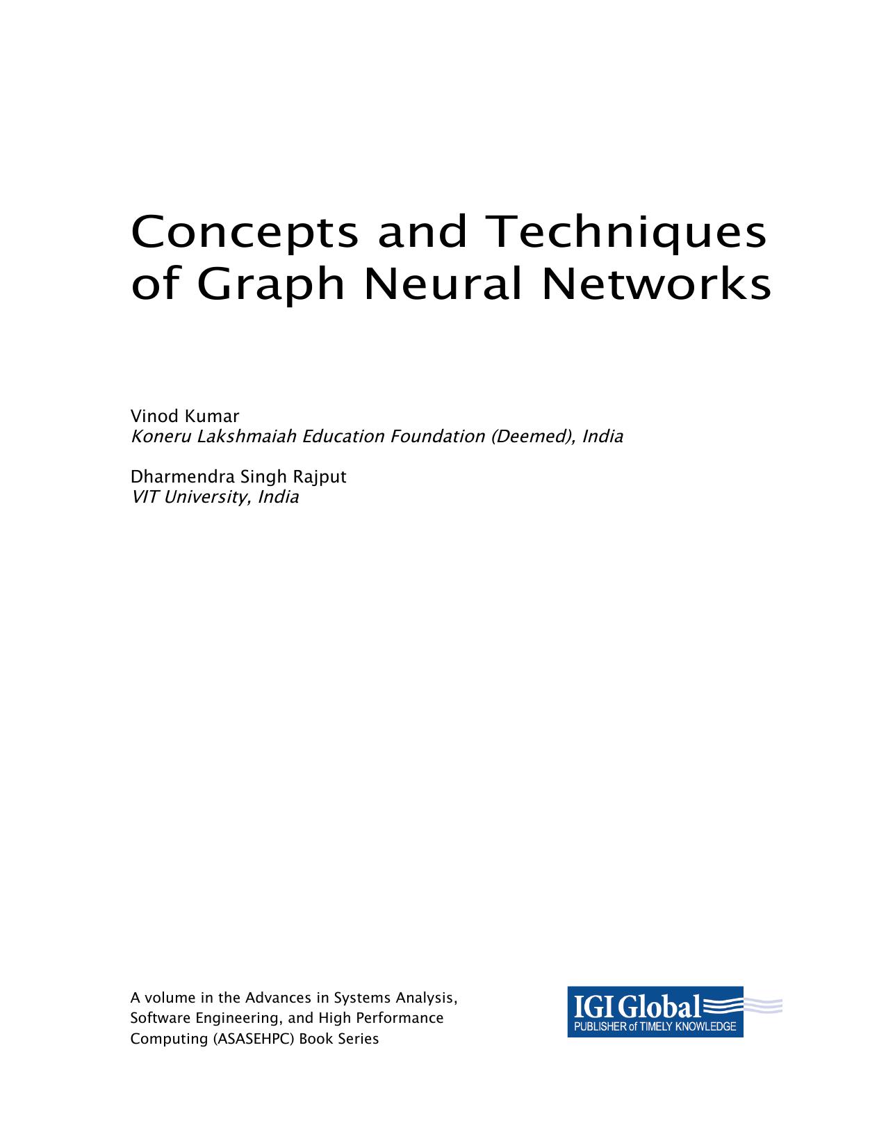 Kumar V. Concepts and Techniques of Graph Neural Networks 2023