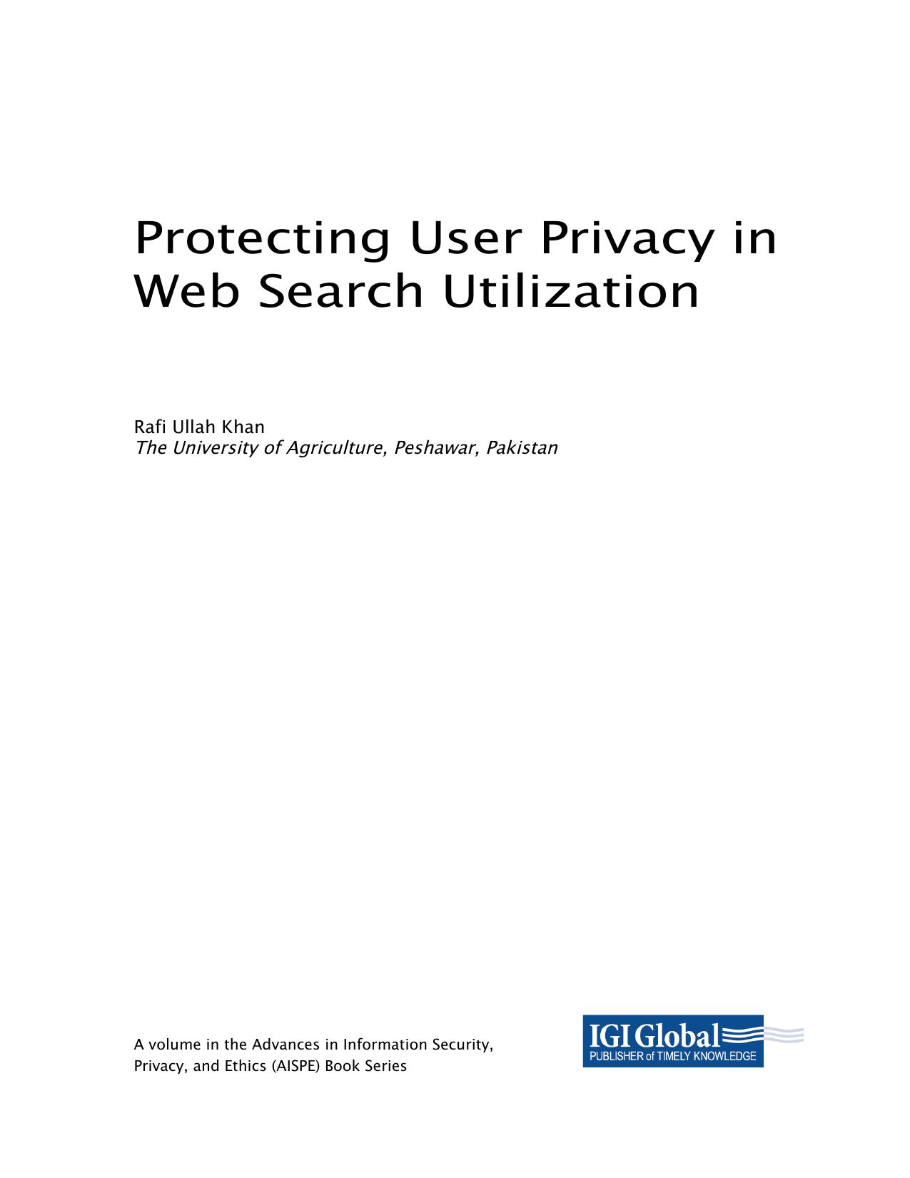 Khan R. Protecting User Privacy in Web Search Utilization 2023