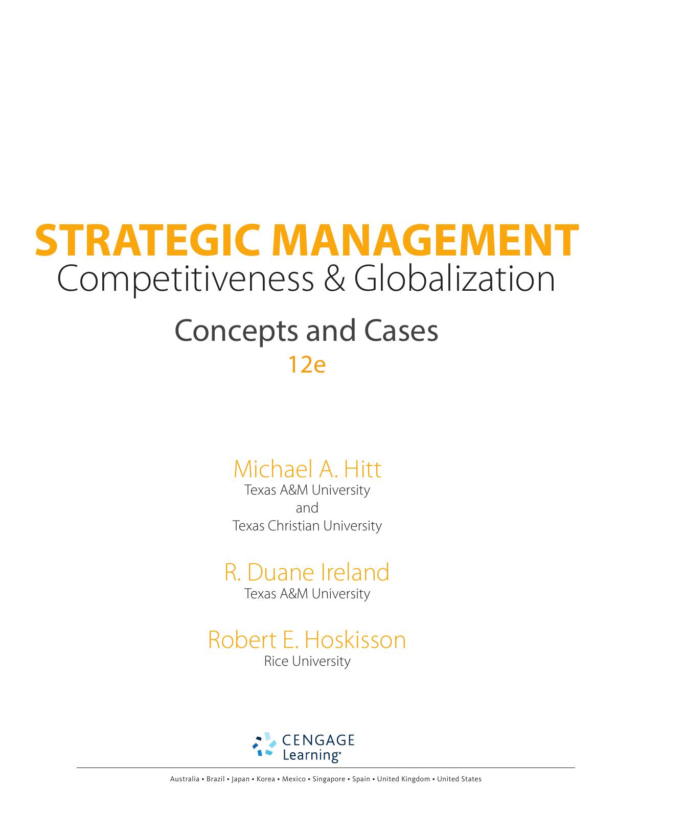 STRATEGIC MANAGEMENT Competitiveness & Globalization