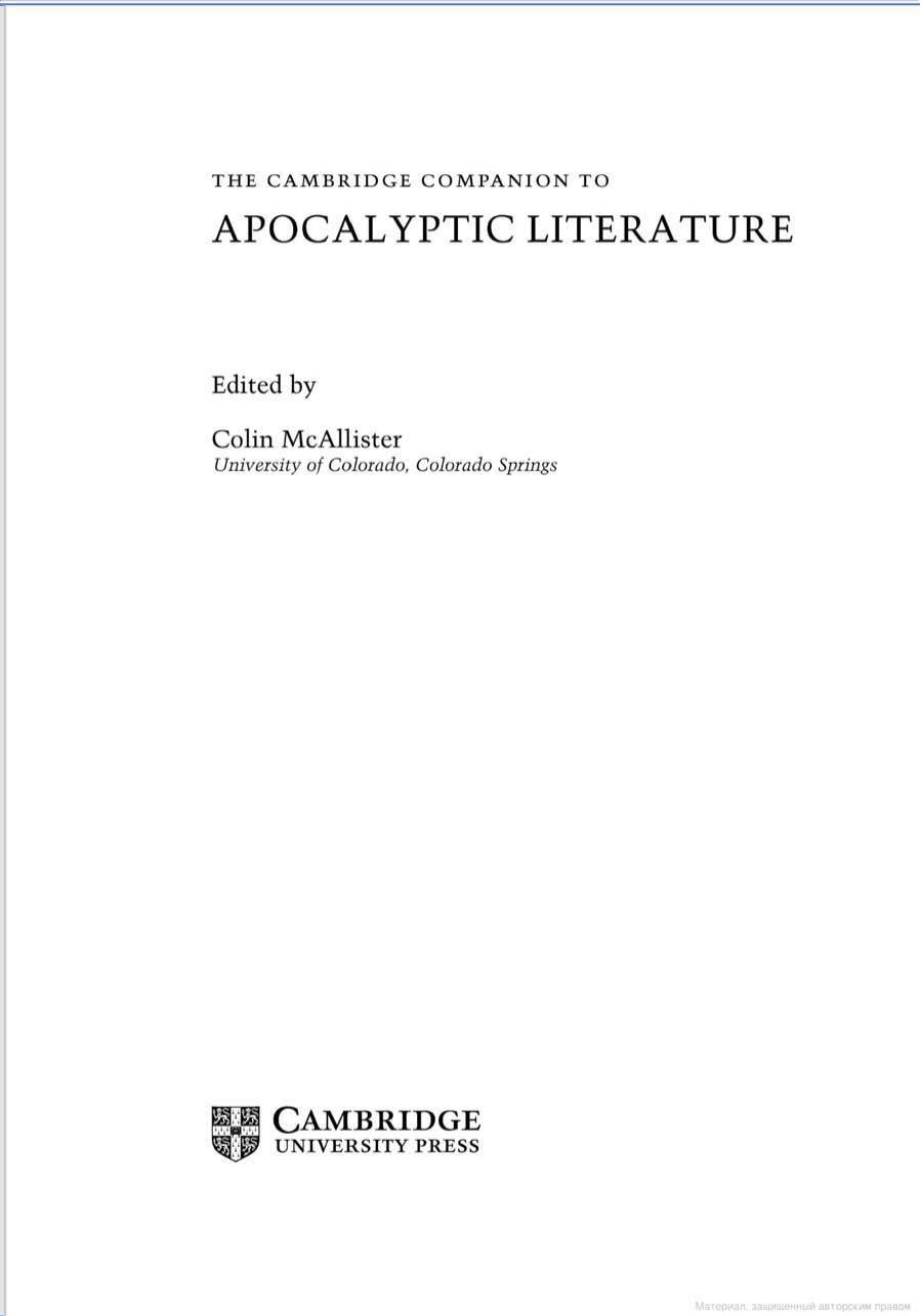 The Cambridge Companion to Apocalyptic Literature by Colin McAllister