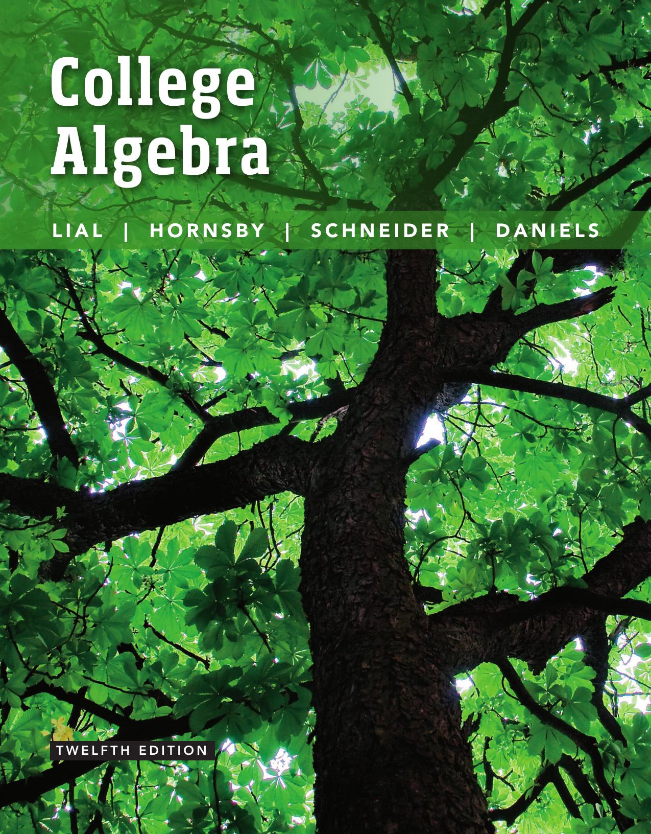 College Algebra, 12th edition (2017)