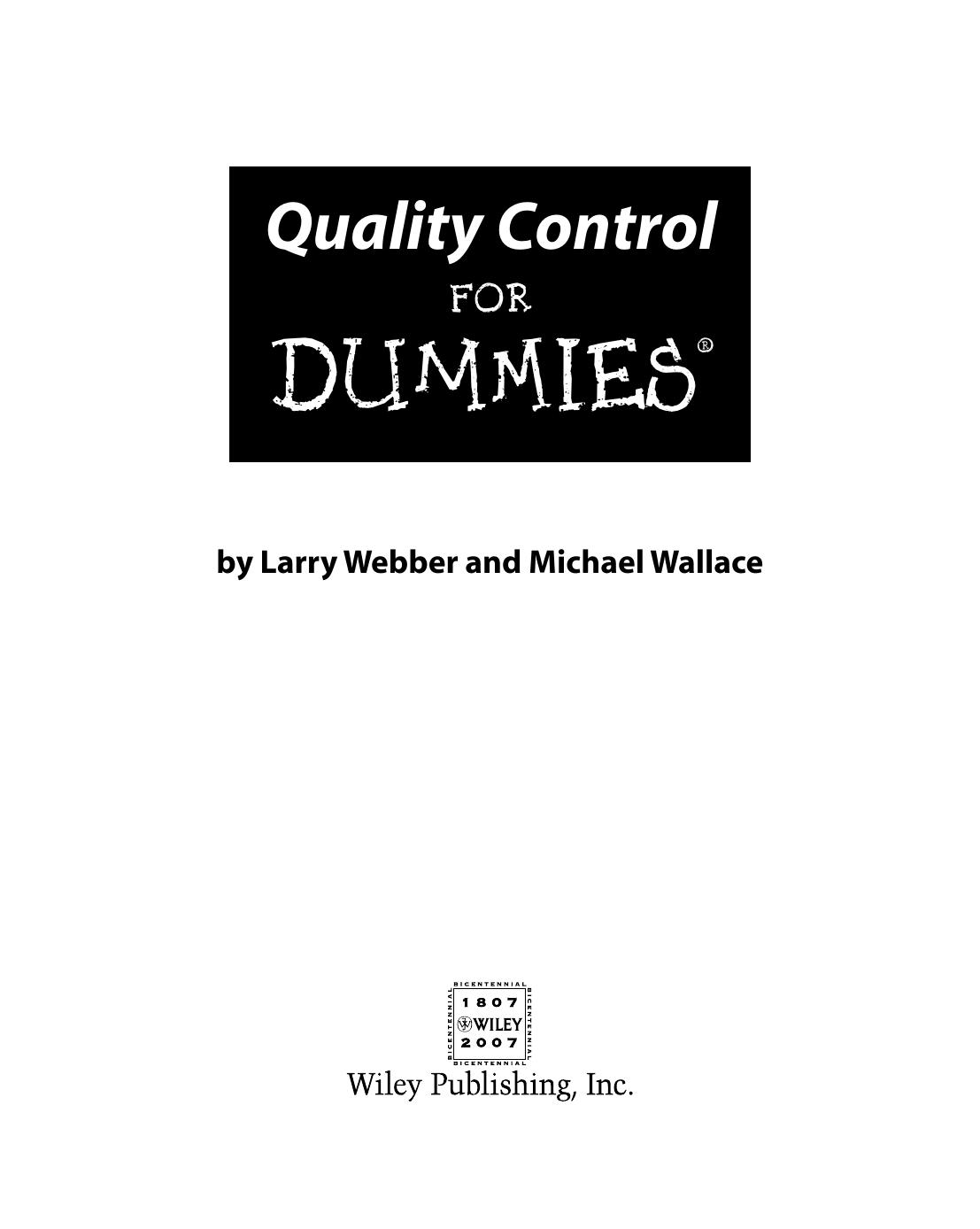 Quality Control for Dummies