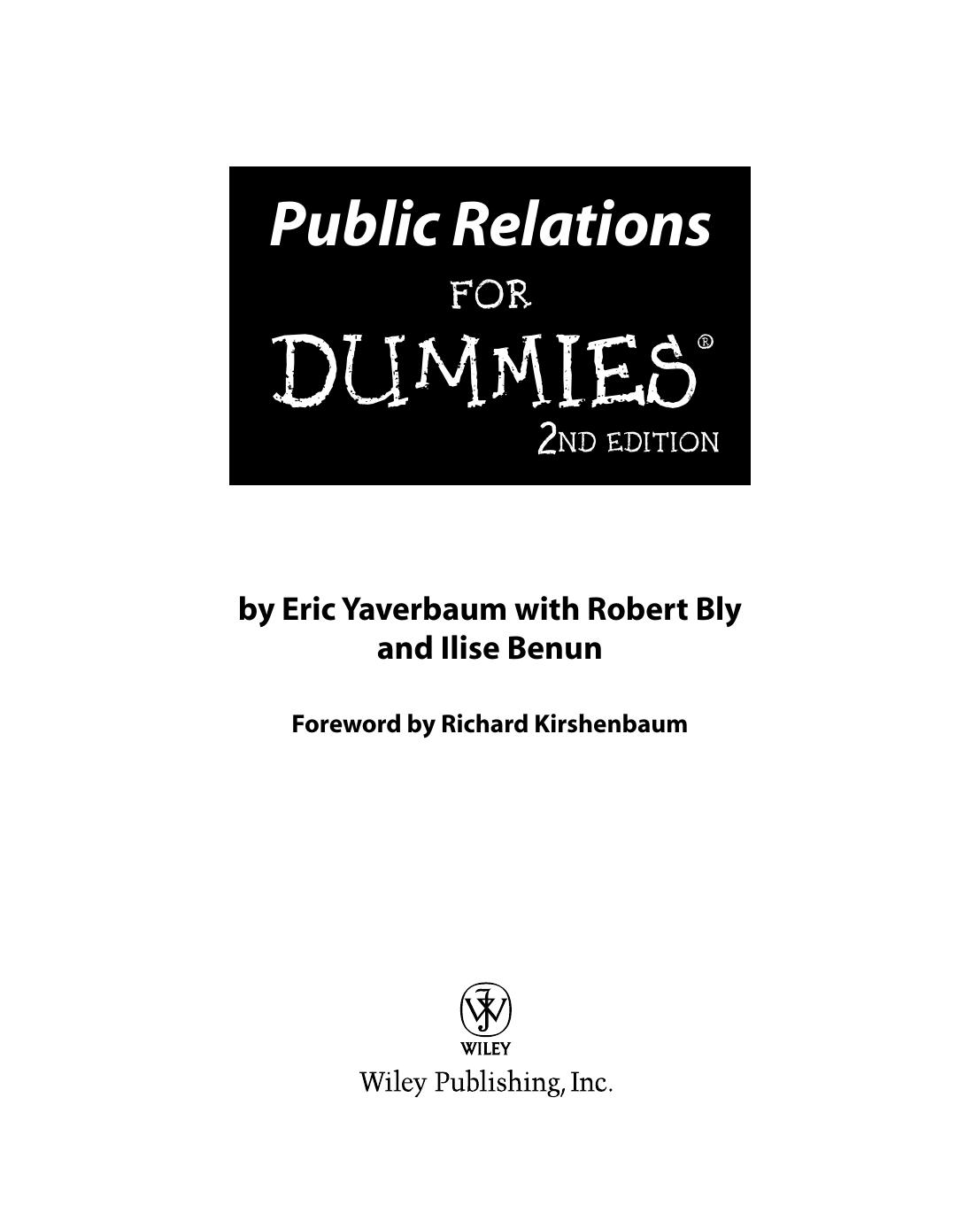 Public Relations for Dummies