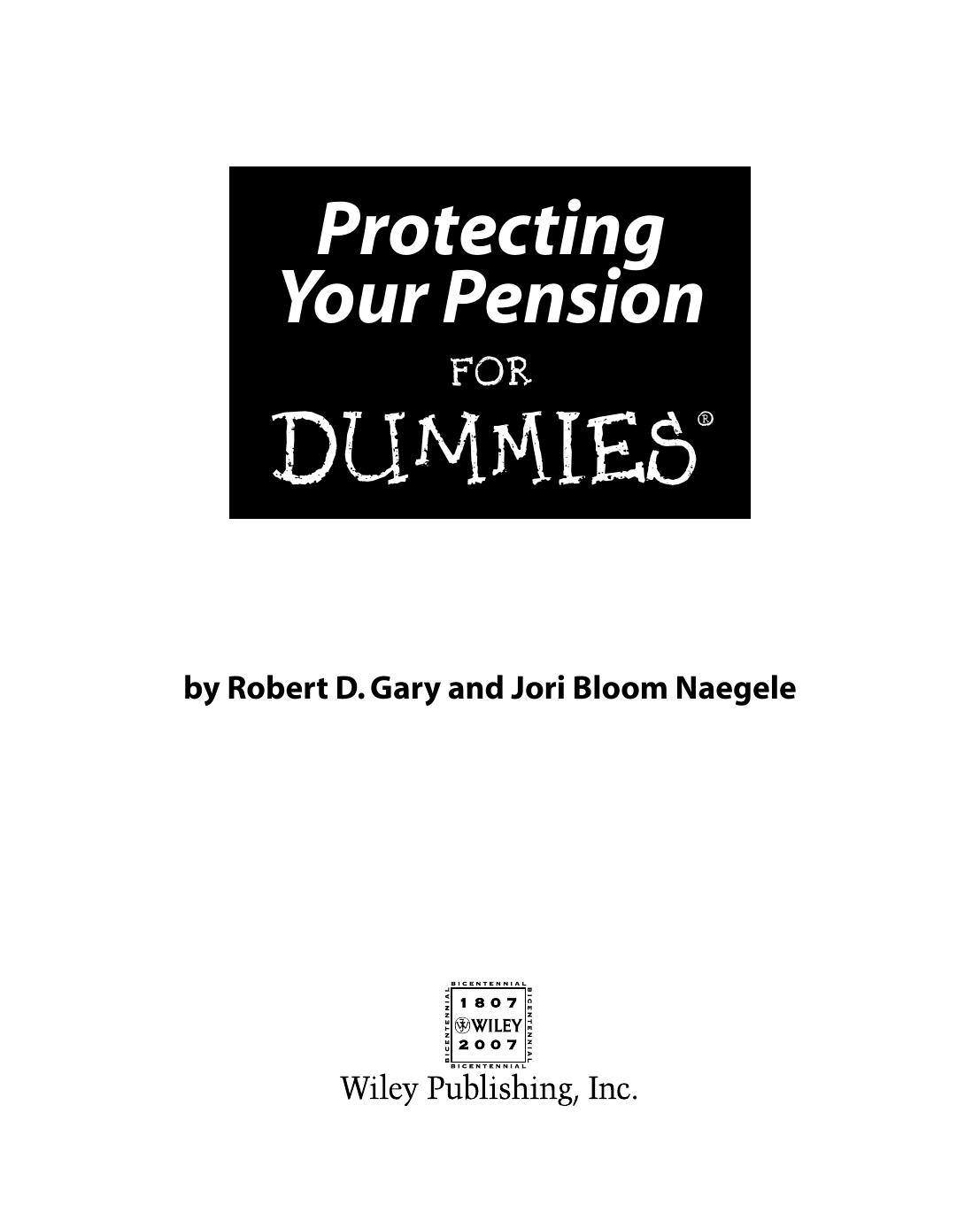 Protecting Your Pension for Dummies