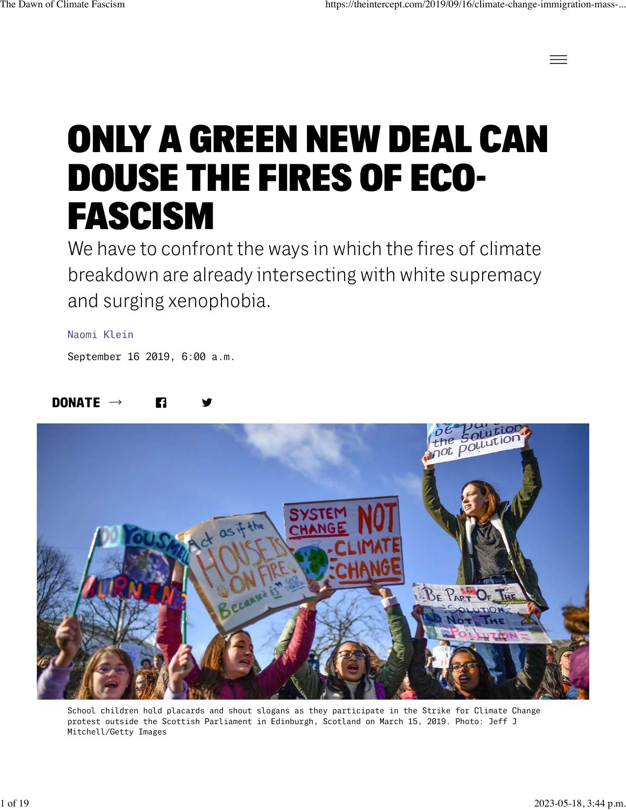 The Dawn of Climate Fascism