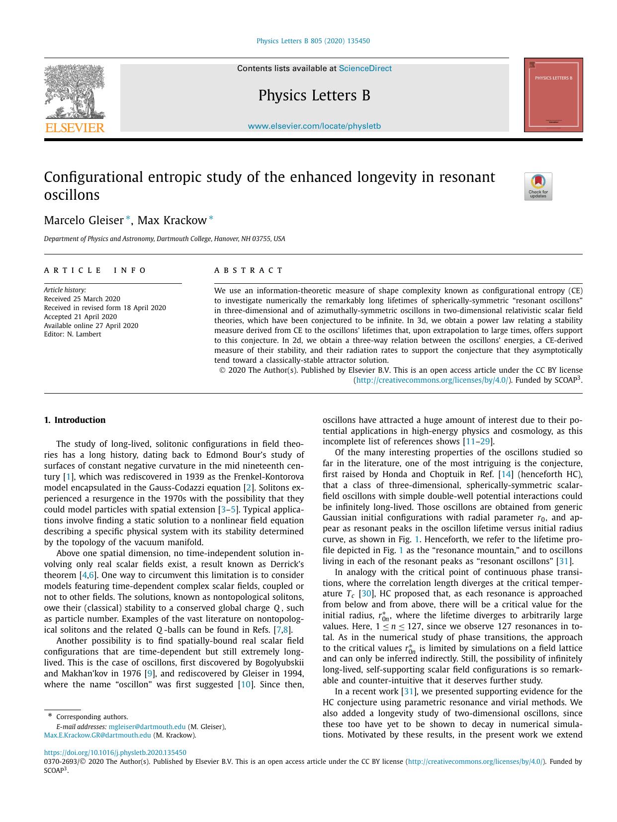 Configurational entropic study of the enhanced longevity in resonant oscillons