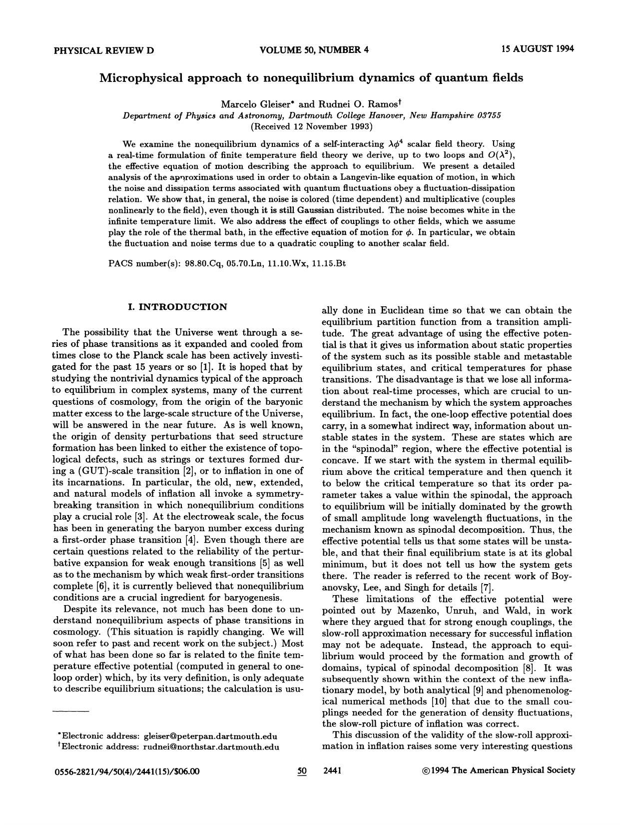 Microphysical approach to nonequilibrium dynamics of quantum fields