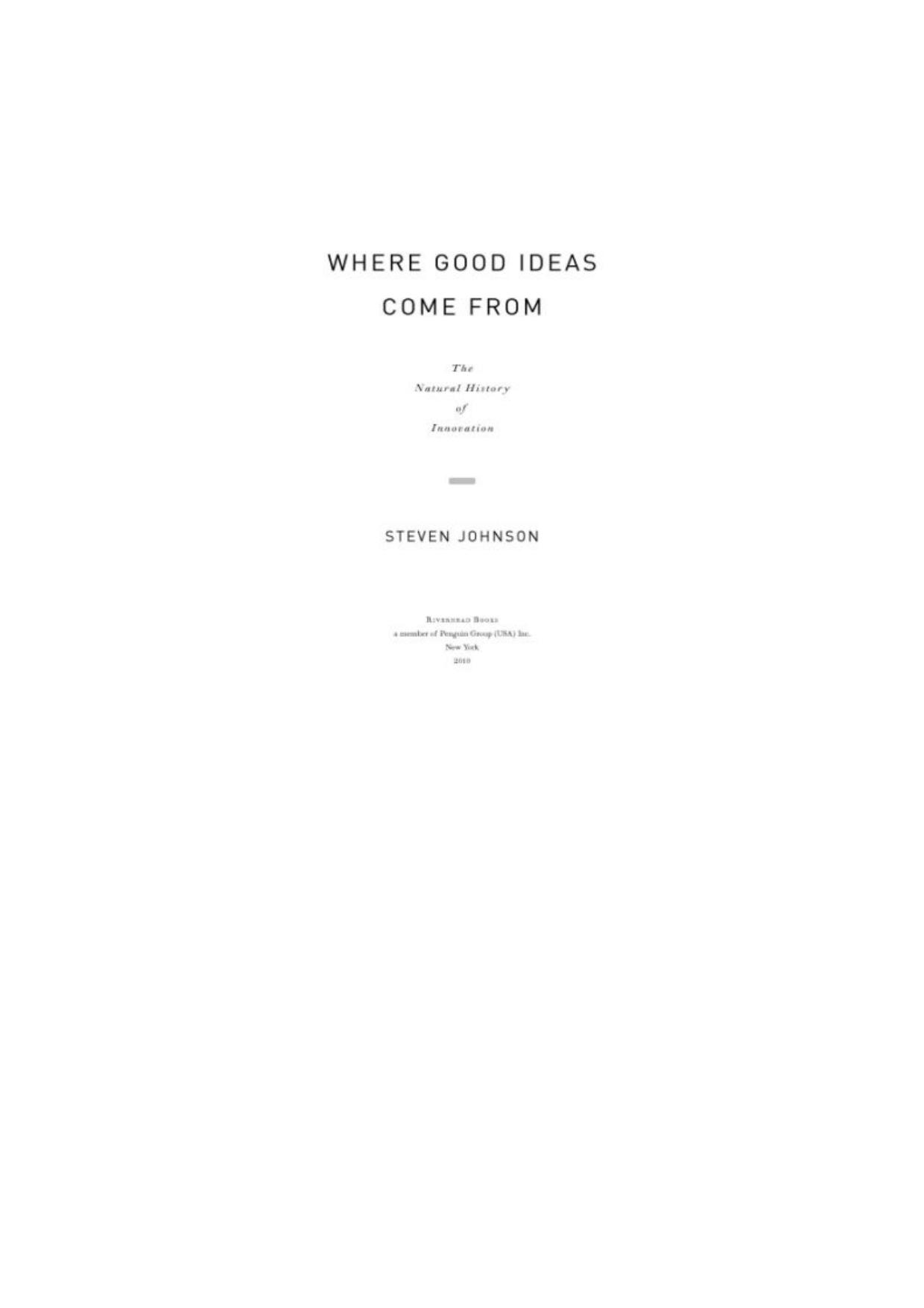 Where Good Ideas Come From