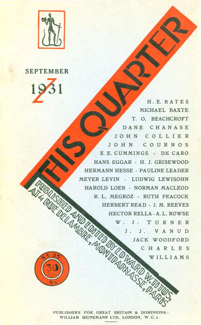 This Quarter - September 1931