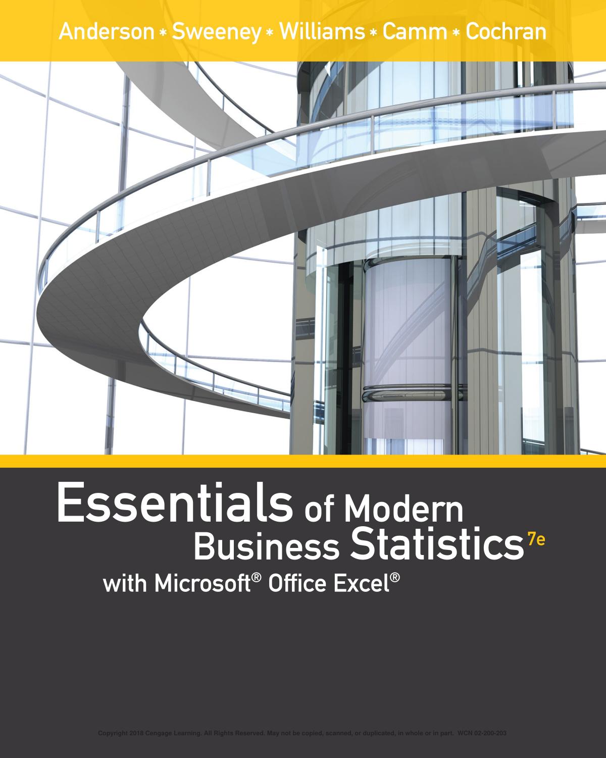 Anderson D. Essentials of Modern Business Stat...Excel 7ed 2018