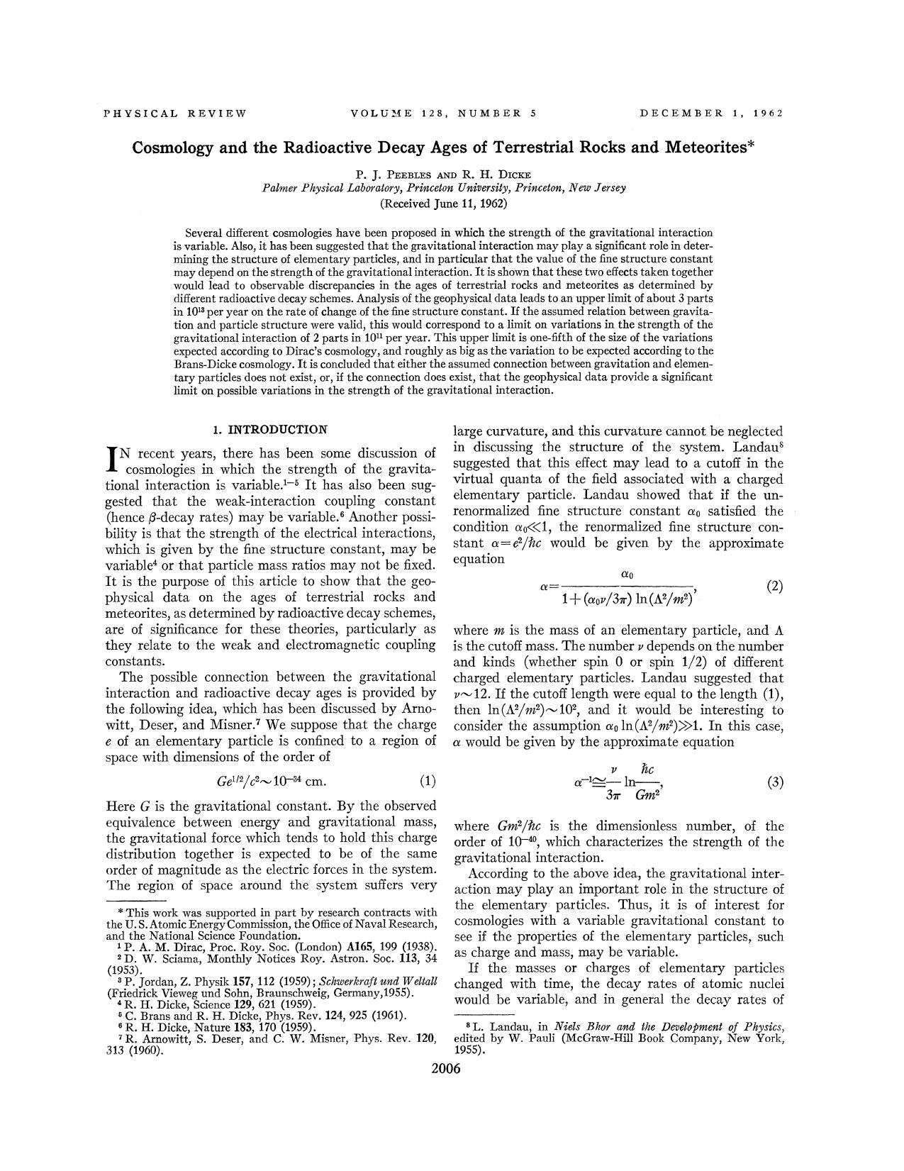 Cosmology and the Radioactive Decay Ages of Terrestrial Rocks and Meteorites