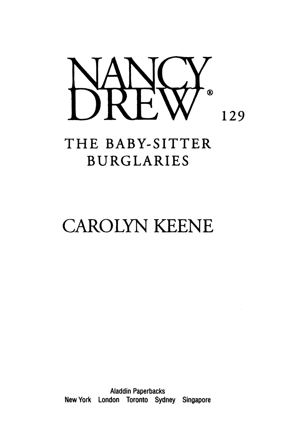 The Baby-Sitter Burglaries