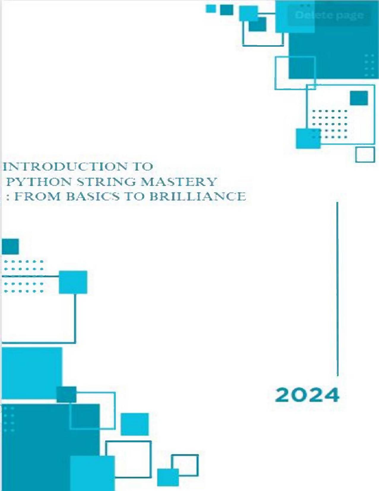 Introduction to Python String Mastery: From Basics to Brilliance: Python Strings (Python From Basics to Brilliance Book 1)