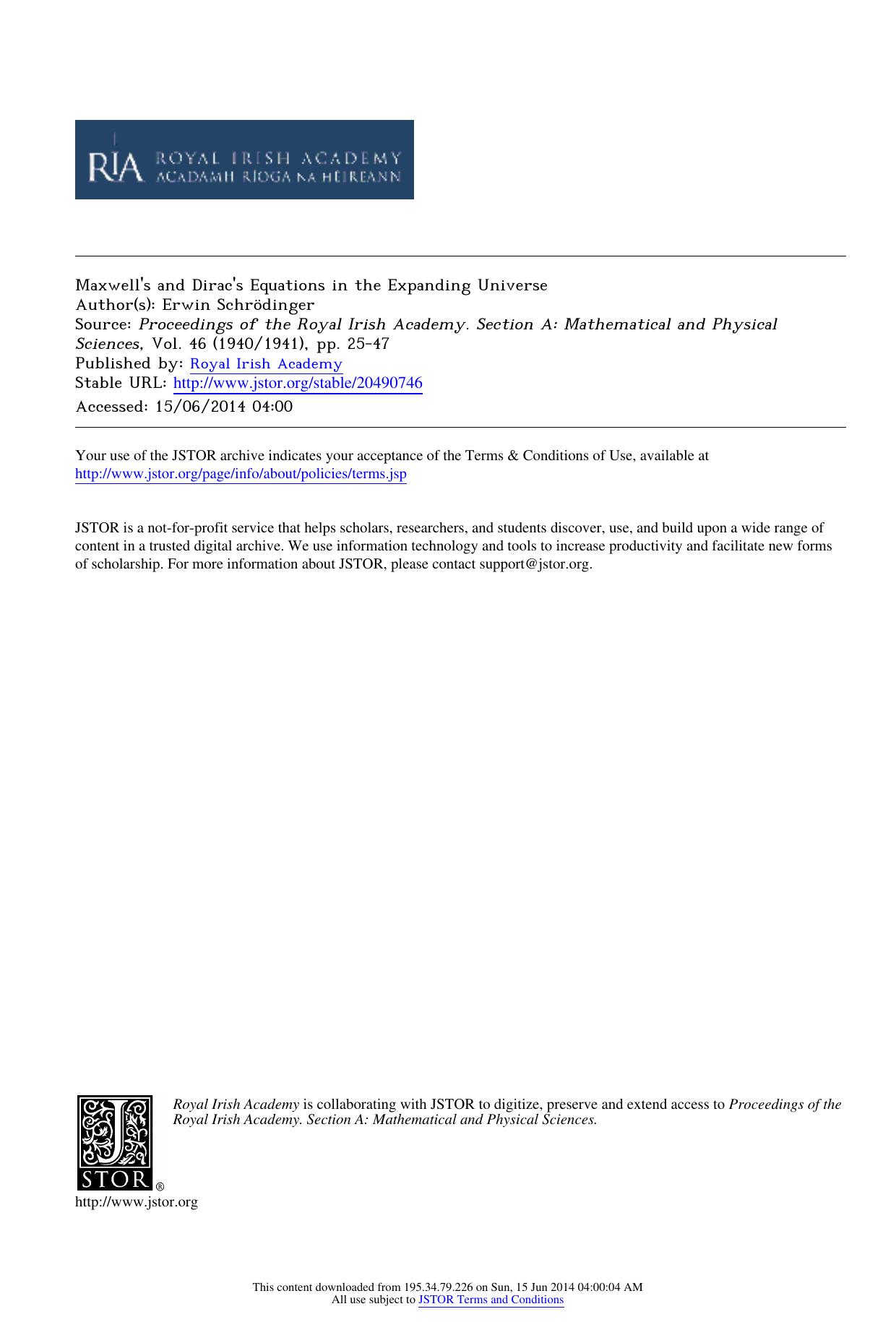 Maxwell's and Dirac's Equations in the Expanding Universe