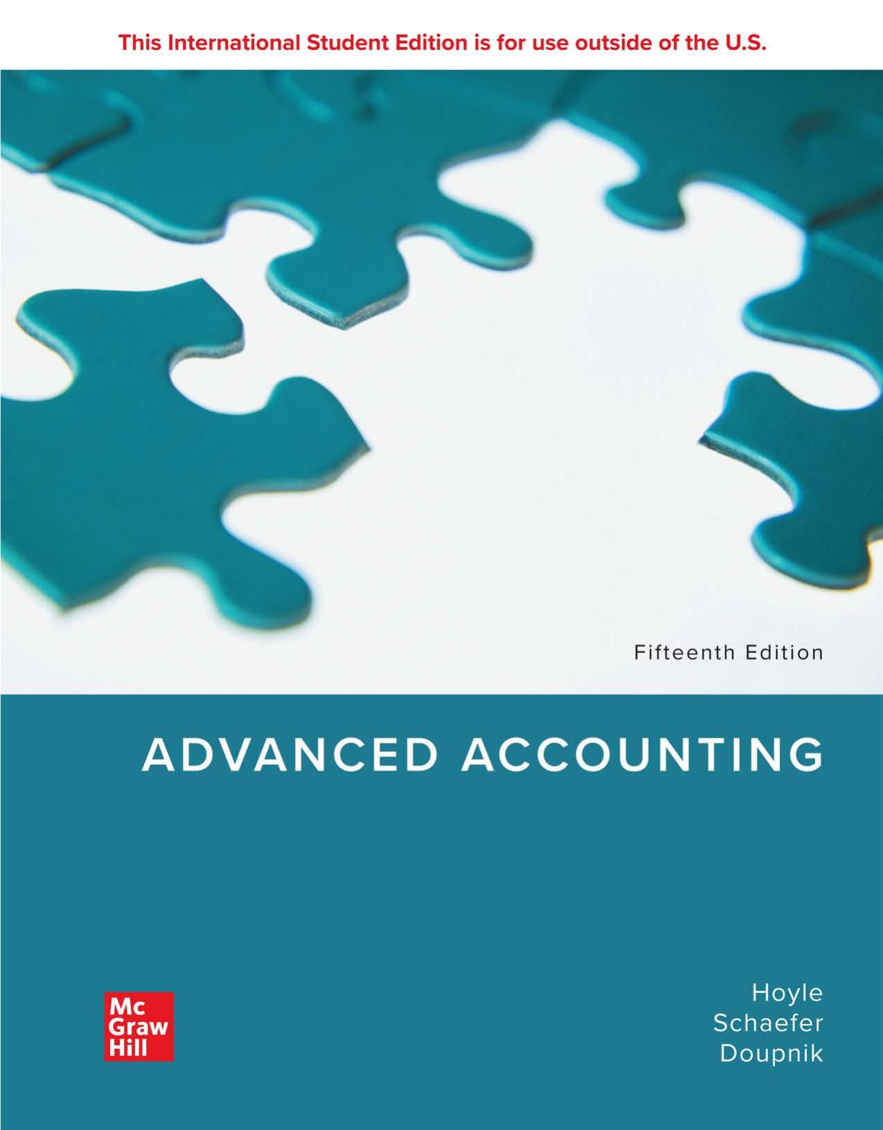 Hoyle J., Schaefer T., Doupnik T. Advanced Accounting 15ed 2023