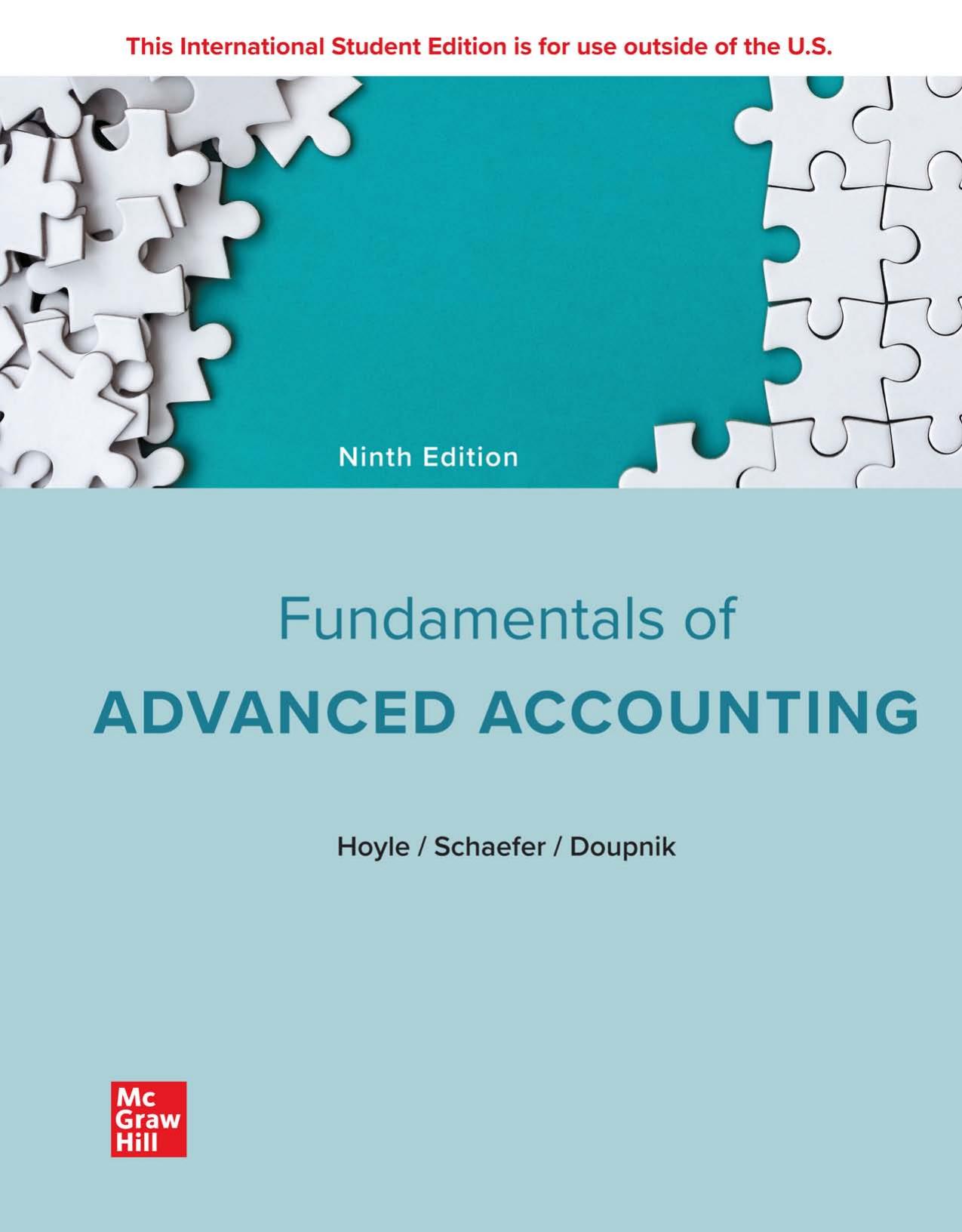 Hoyle J. Fundamentals of Advanced Accounting 9ed 2024