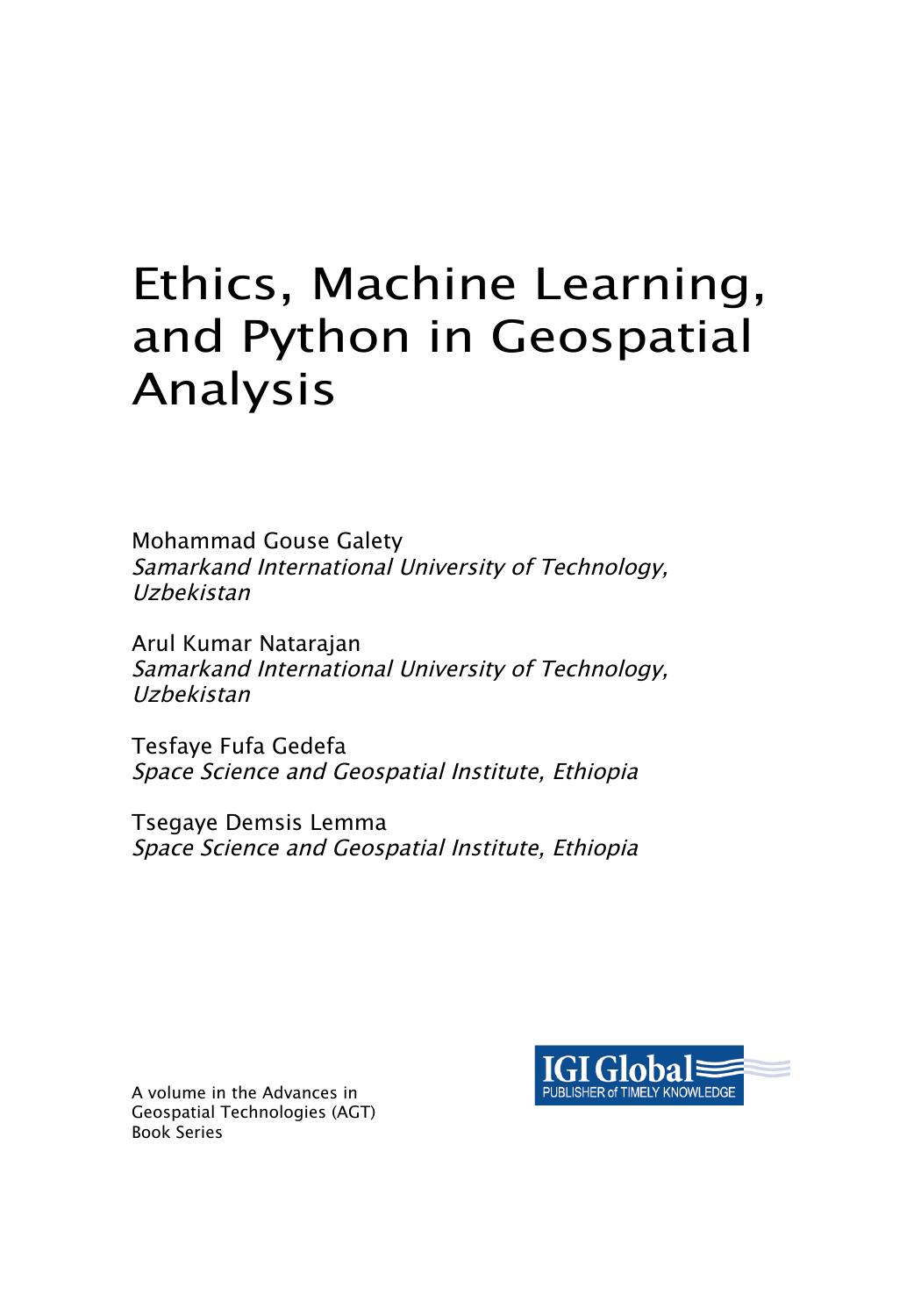 Galety M. Ethics, Machine Learning, and Python in Geospatial Analysis 2024