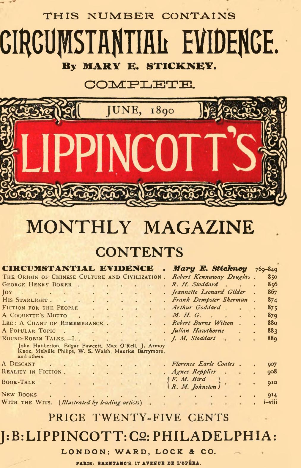 Lippincott's Magazine - February 1890 (The Sign of Four)